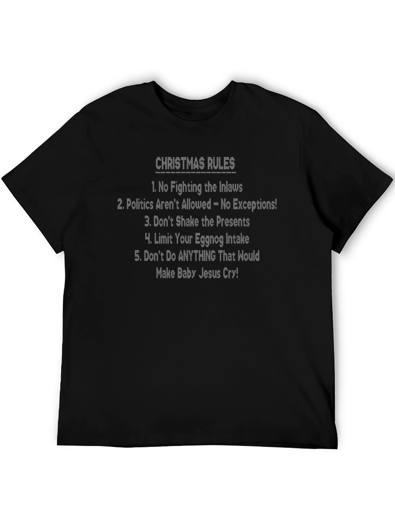 Funny Christmas Rules Graphic T-Shirt