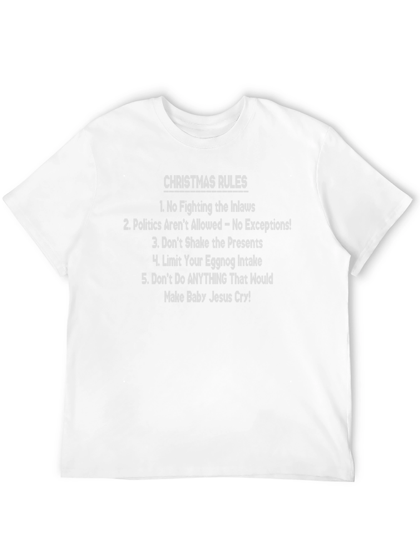 Funny Christmas Rules Graphic T-Shirt