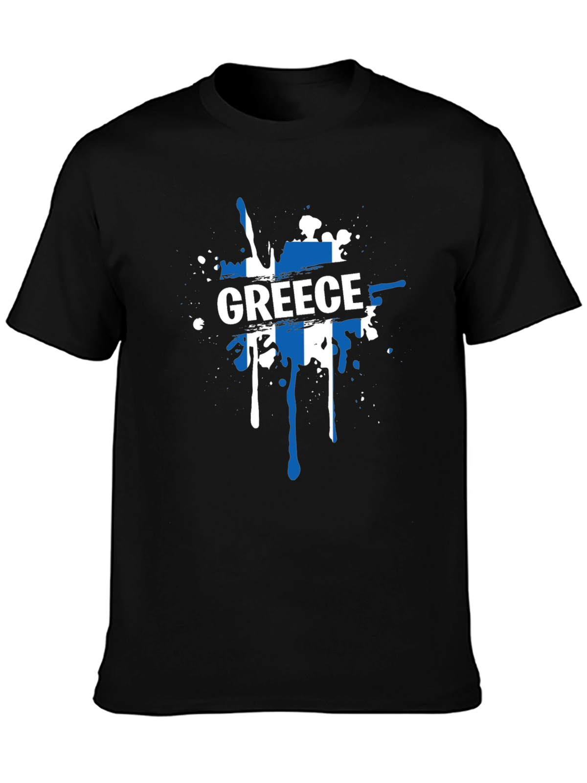 Greece Flag Splatter T-Shirt - Stylish Patriotic Tee
