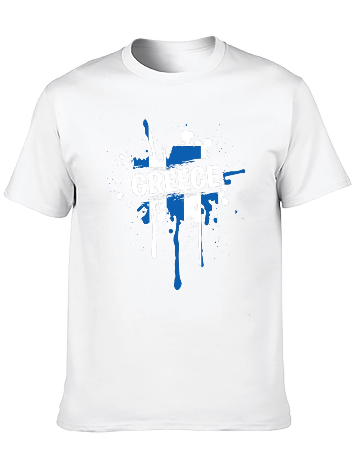 Greece Flag Splatter T-Shirt - Stylish Patriotic Tee