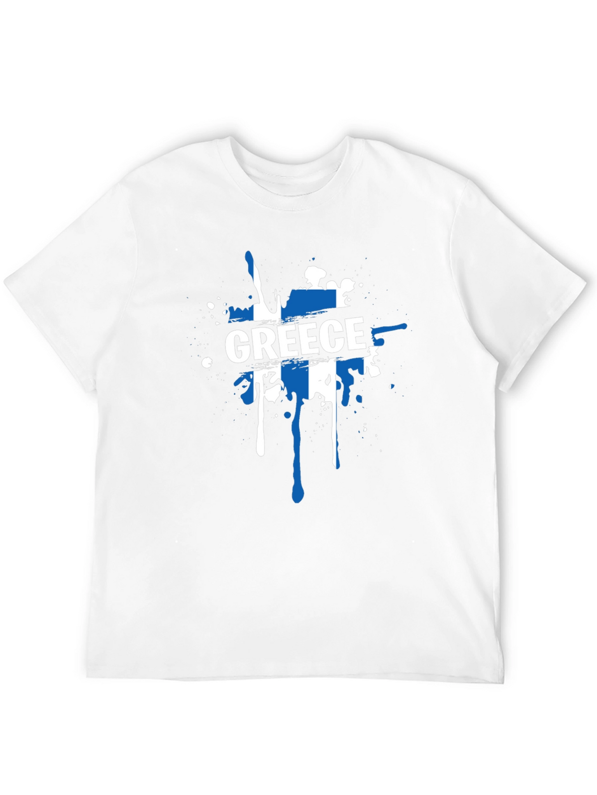 Greece Flag Splatter T-Shirt - Stylish Patriotic Tee