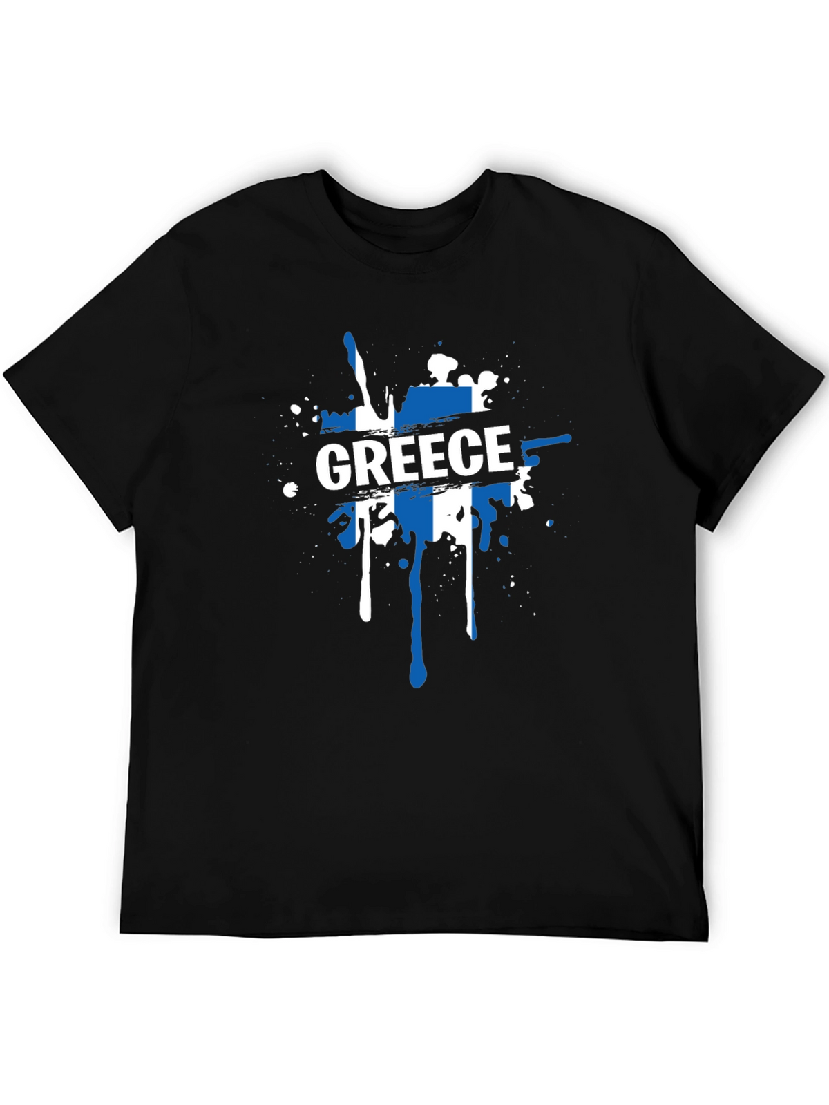 Greece Flag Splatter T-Shirt - Stylish Patriotic Tee