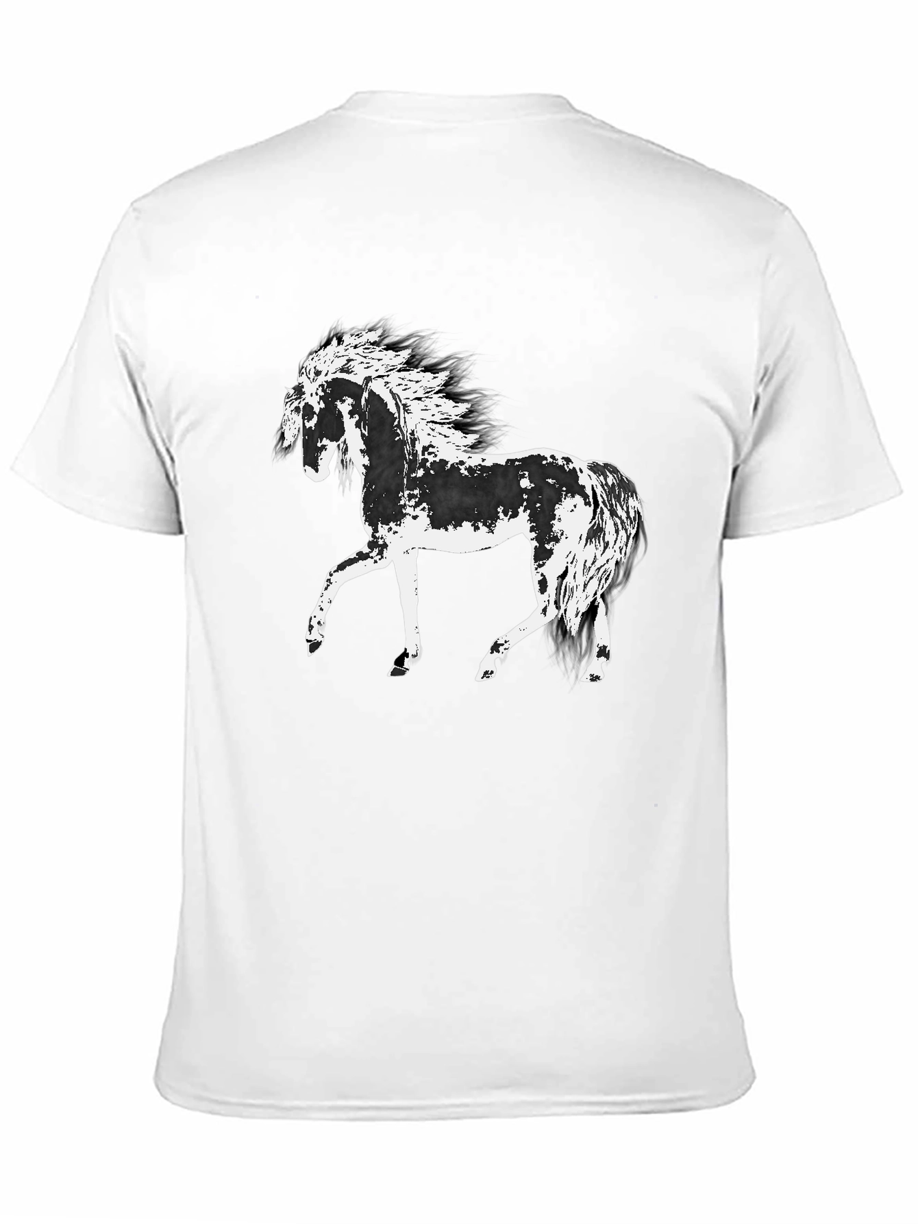 Horse Graphic Tee - Black Cotton T-Shirt