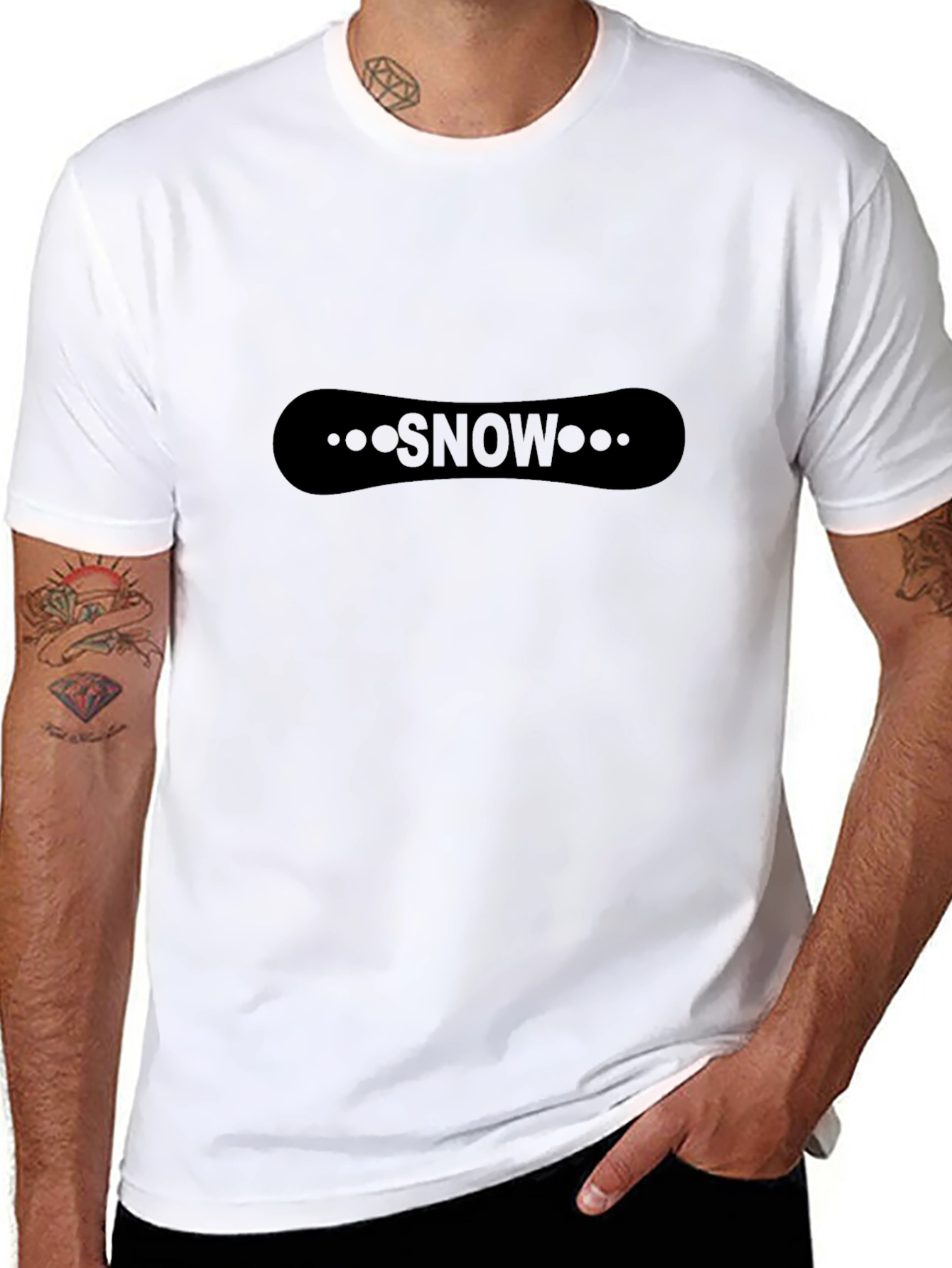 Mens Black Snowboard Graphic Tee