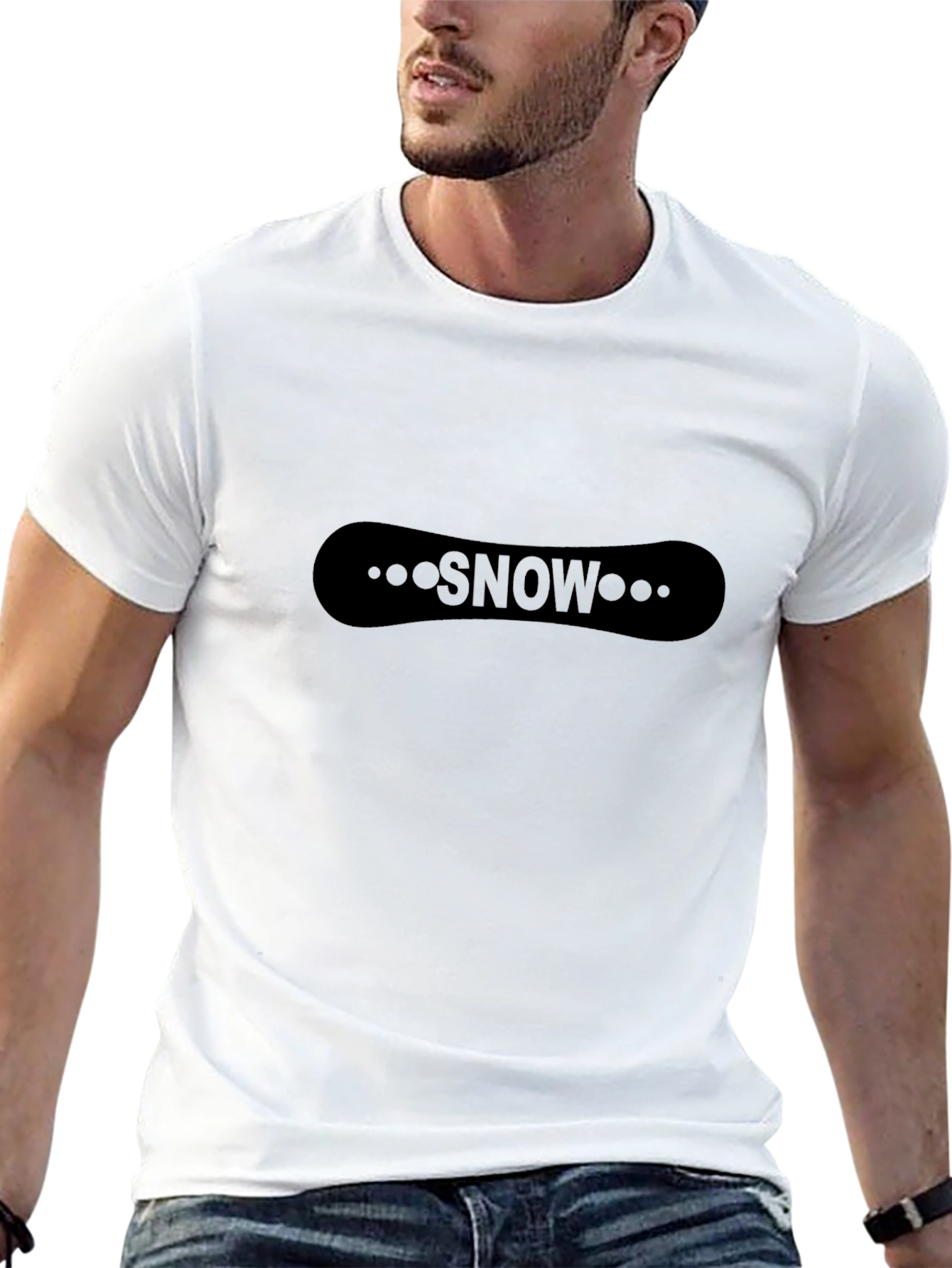 Mens Black Snowboard Graphic Tee