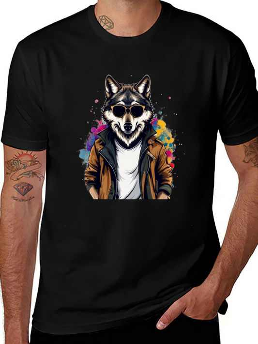 Cool Wolf in Leather Jacket T-Shirt