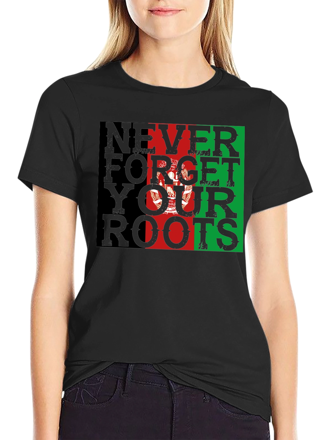 Never Forget Your Roots Afghanistan Flag T-Shirt