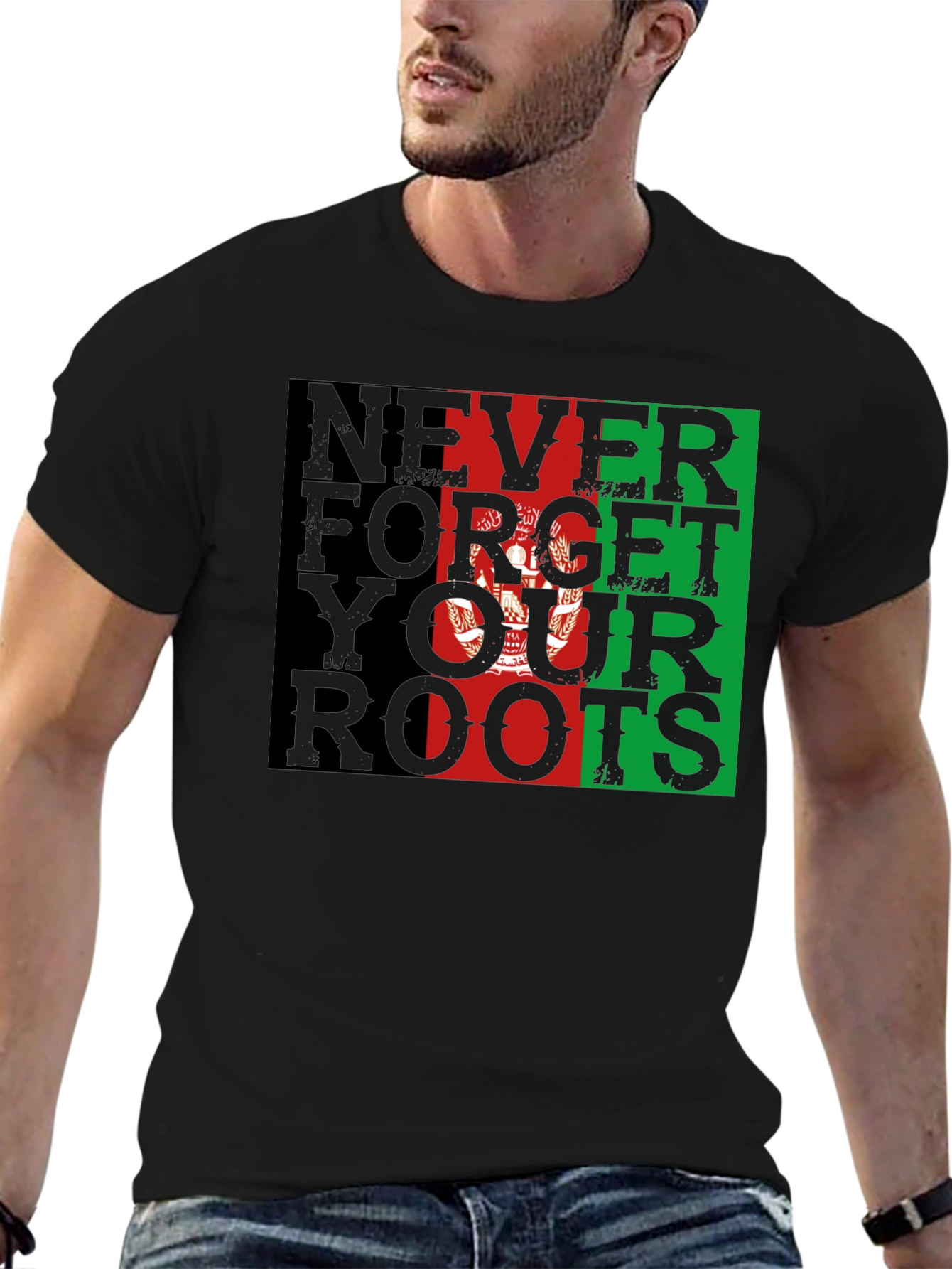 Never Forget Your Roots Afghanistan Flag T-Shirt