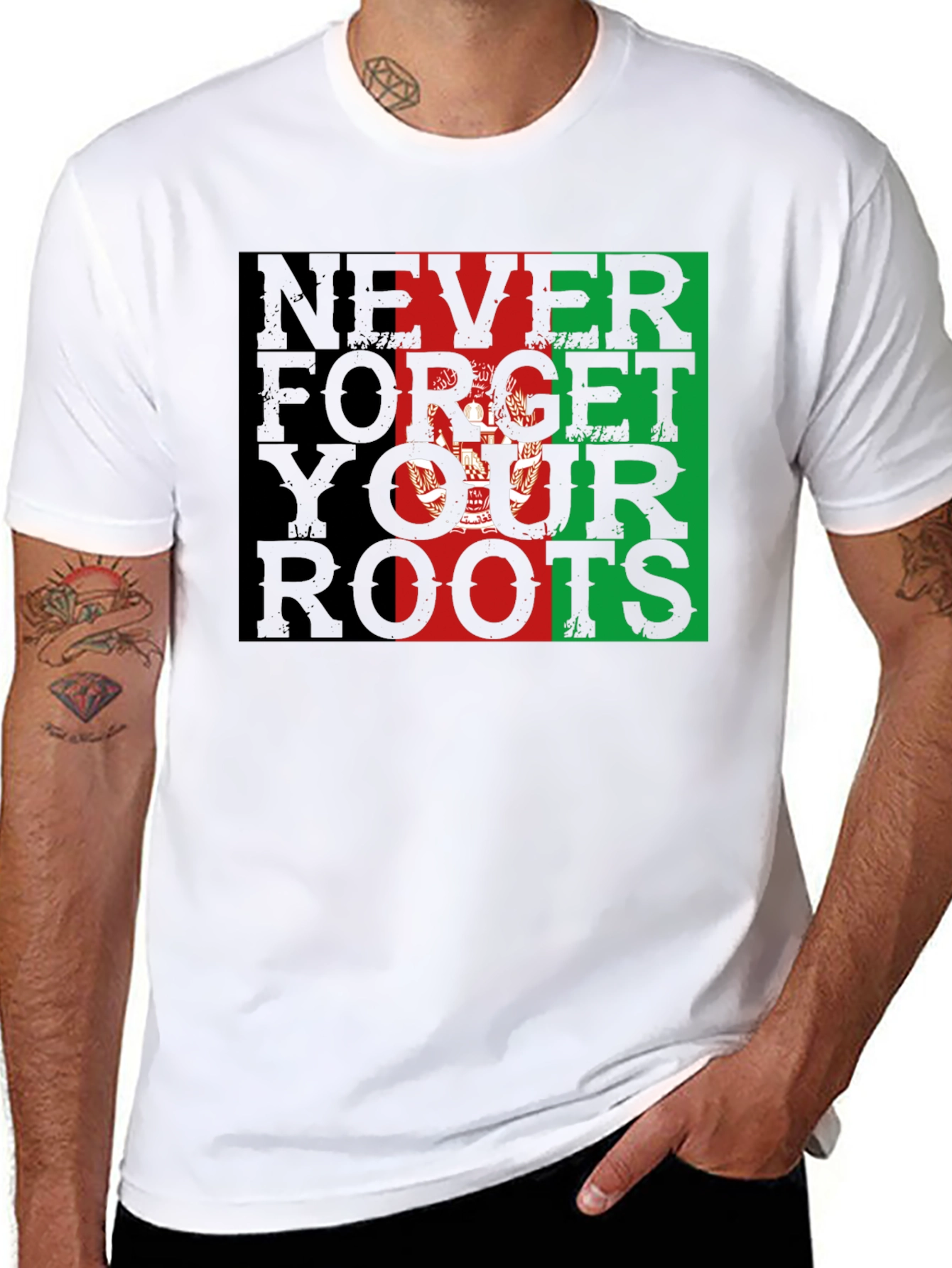 Never Forget Your Roots Afghanistan Flag T-Shirt