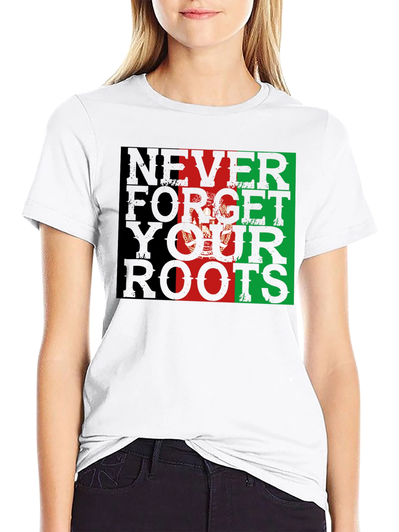 Never Forget Your Roots Afghanistan Flag T-Shirt