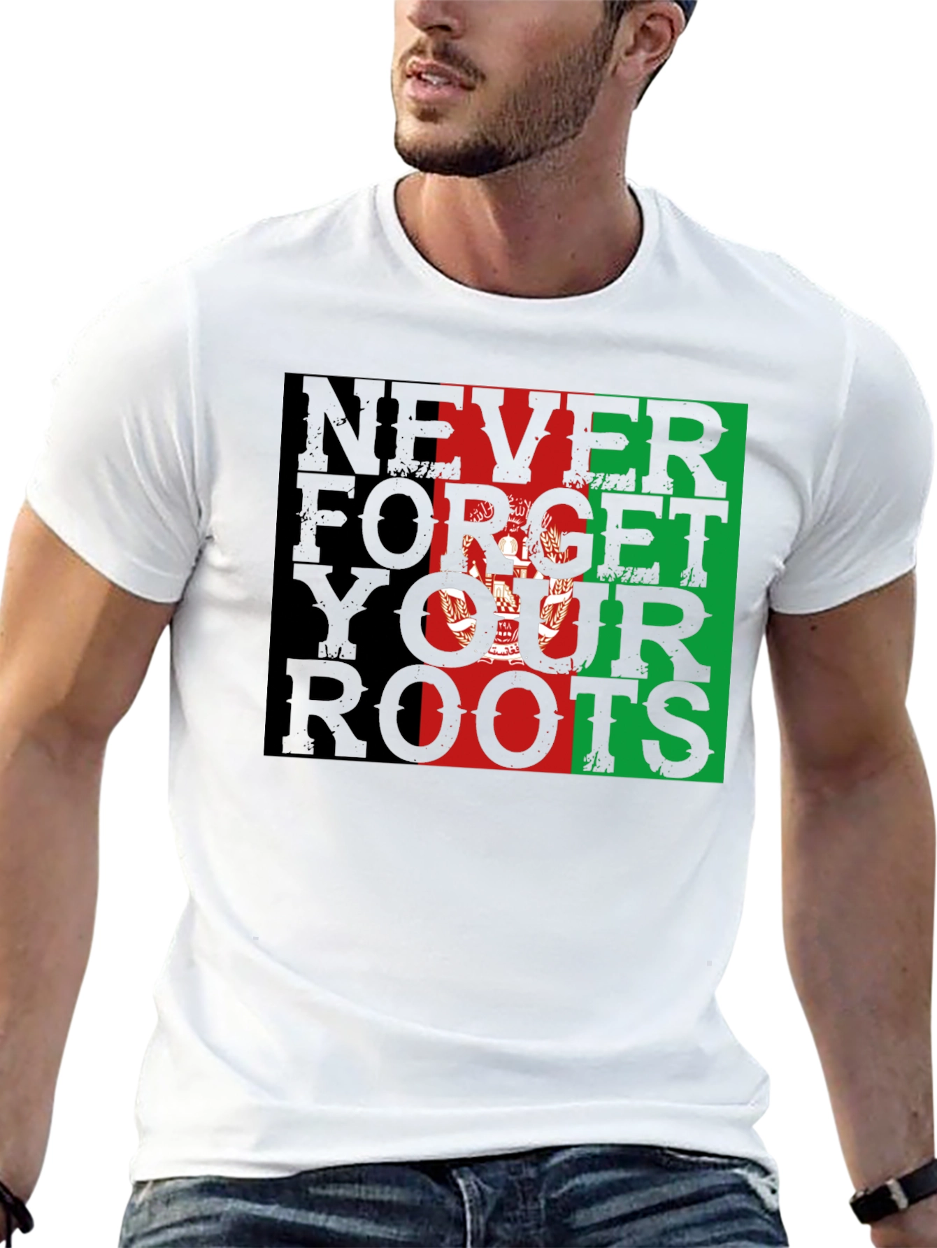 Never Forget Your Roots Afghanistan Flag T-Shirt