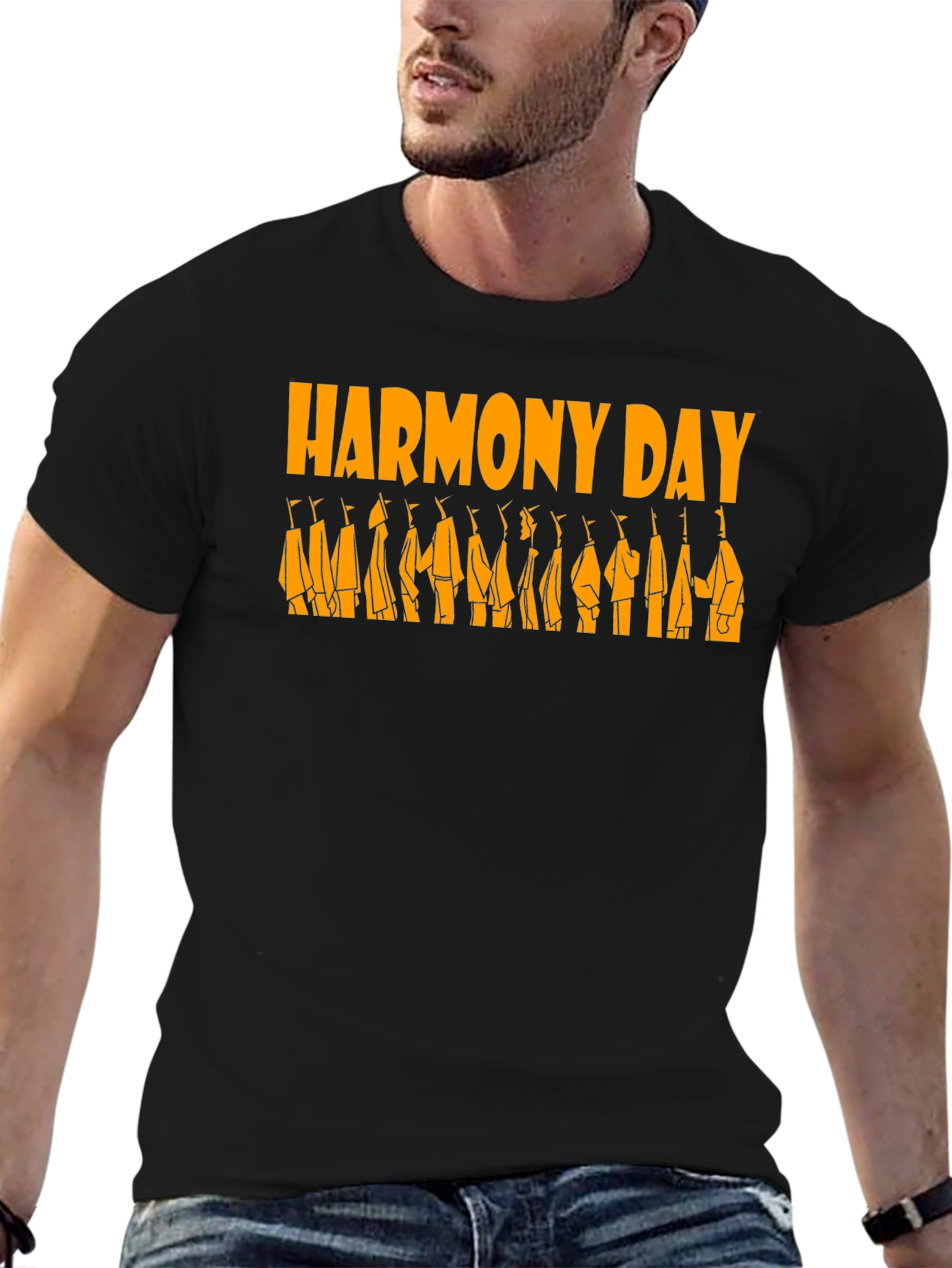 Harmony Day Black T-Shirt