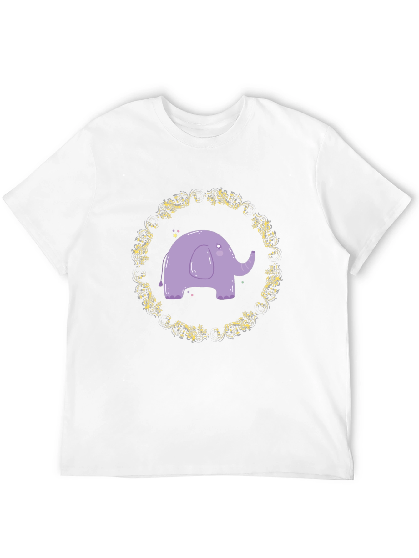 Cute Elephant Graphic Tee - Black