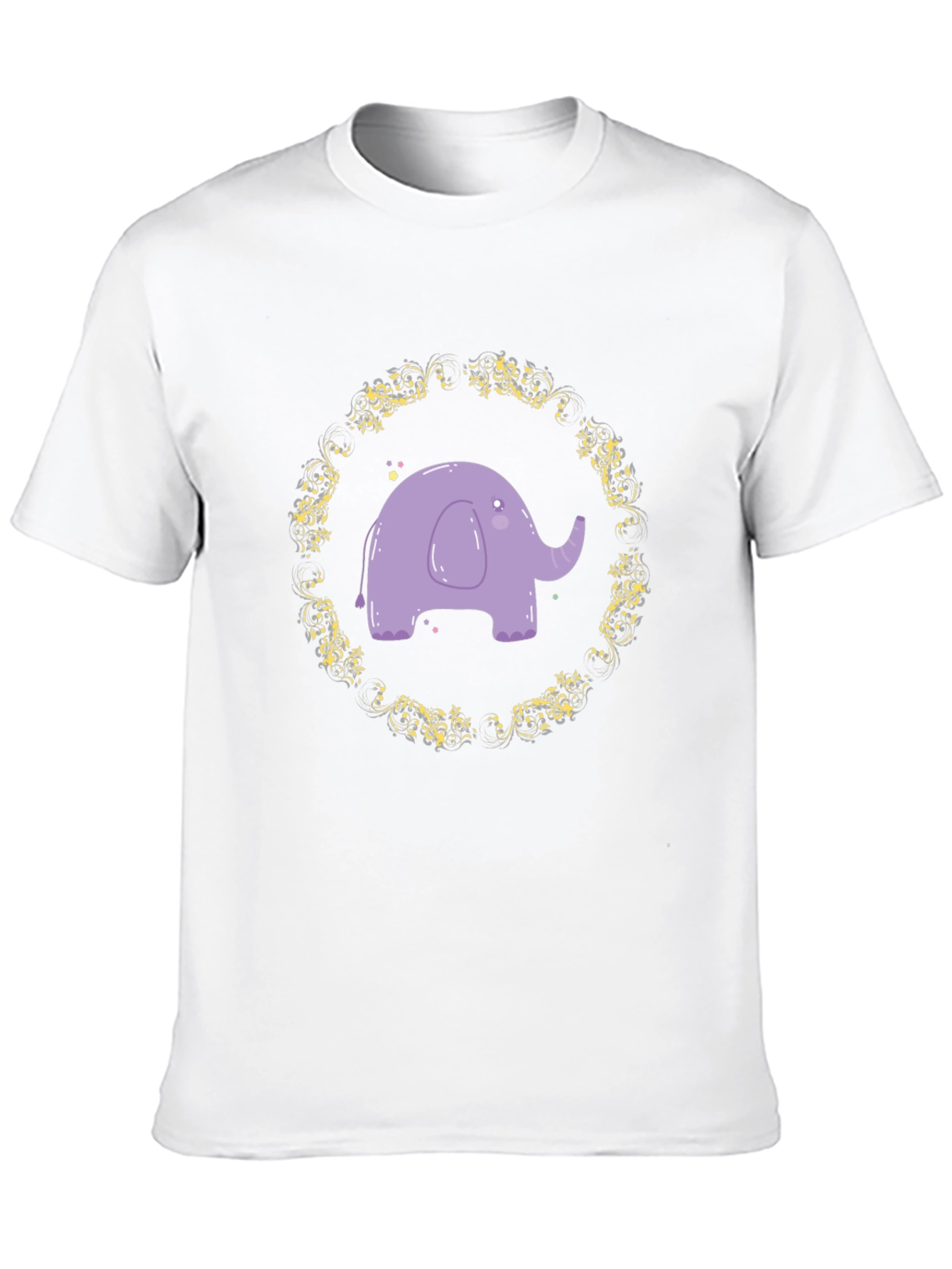 Cute Elephant Graphic Tee - Black