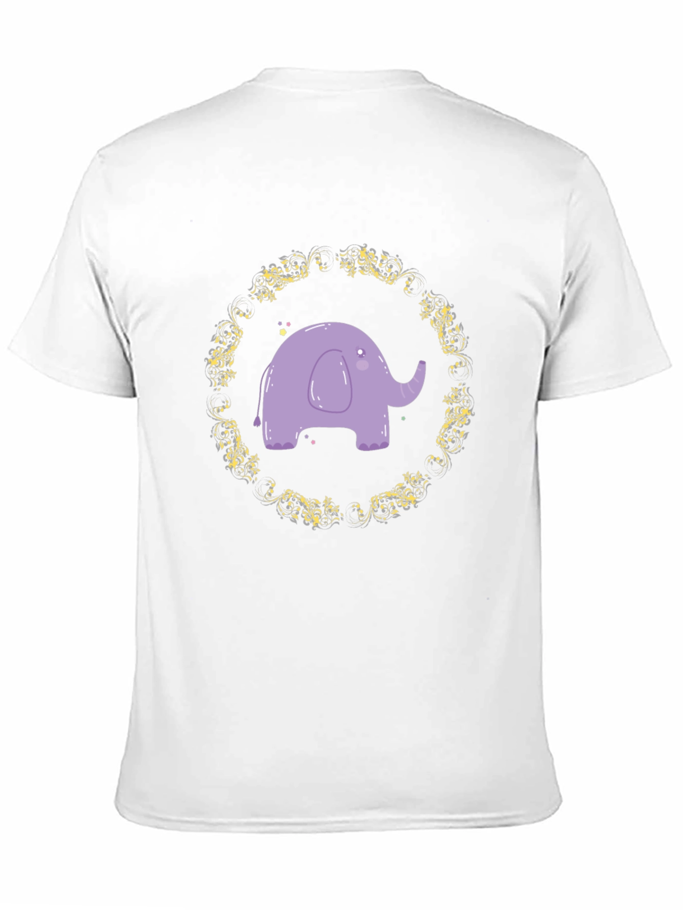 Cute Elephant Graphic Tee - Black