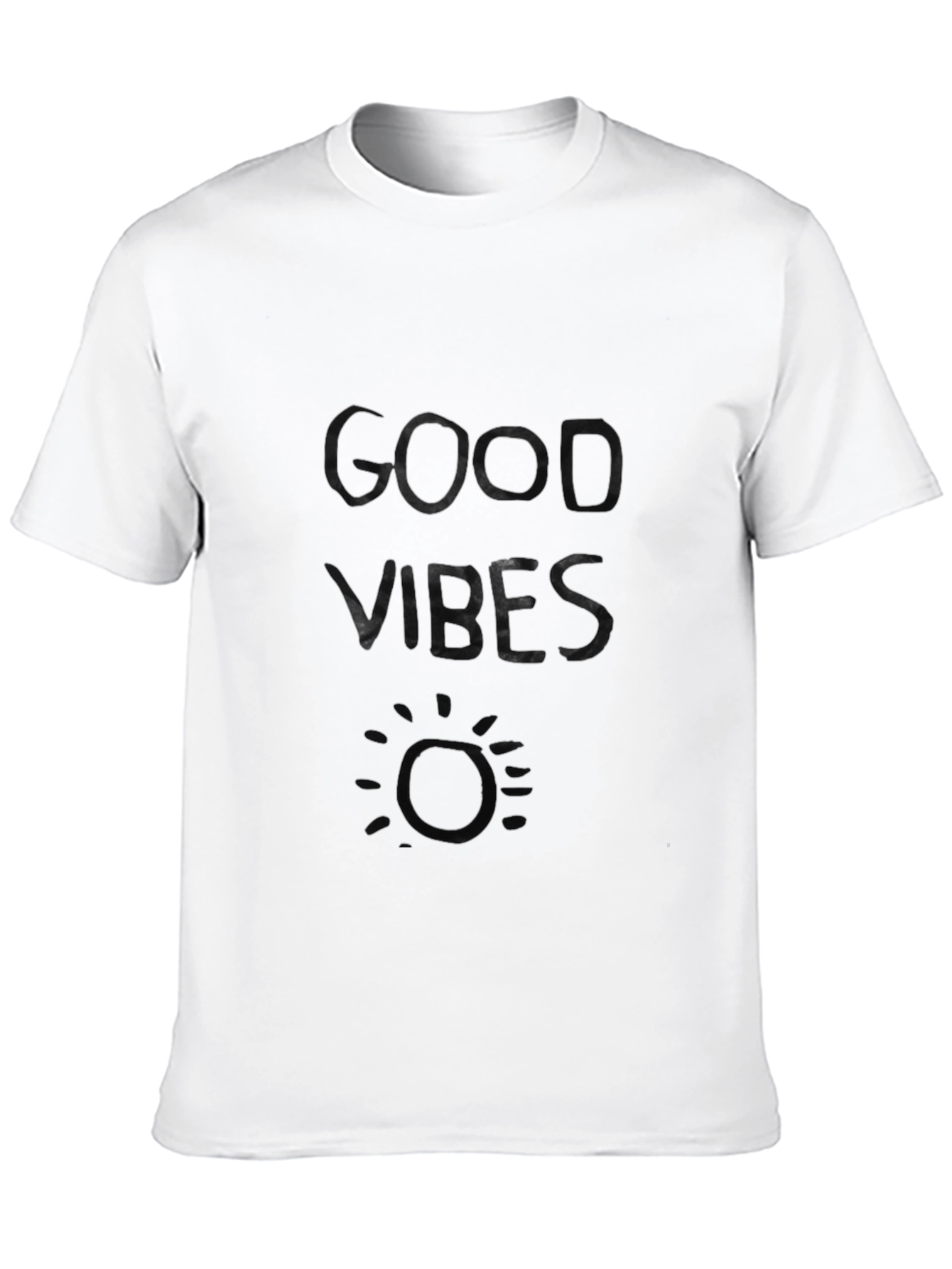 Good Vibes Black Graphic Tee - Relaxed Fit
