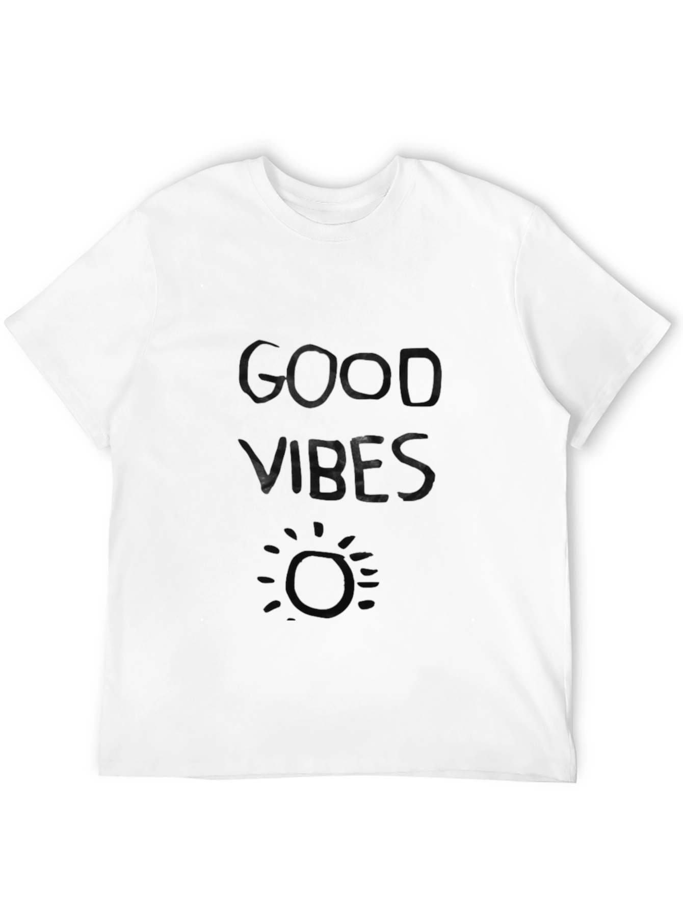 Good Vibes Black Graphic Tee - Relaxed Fit