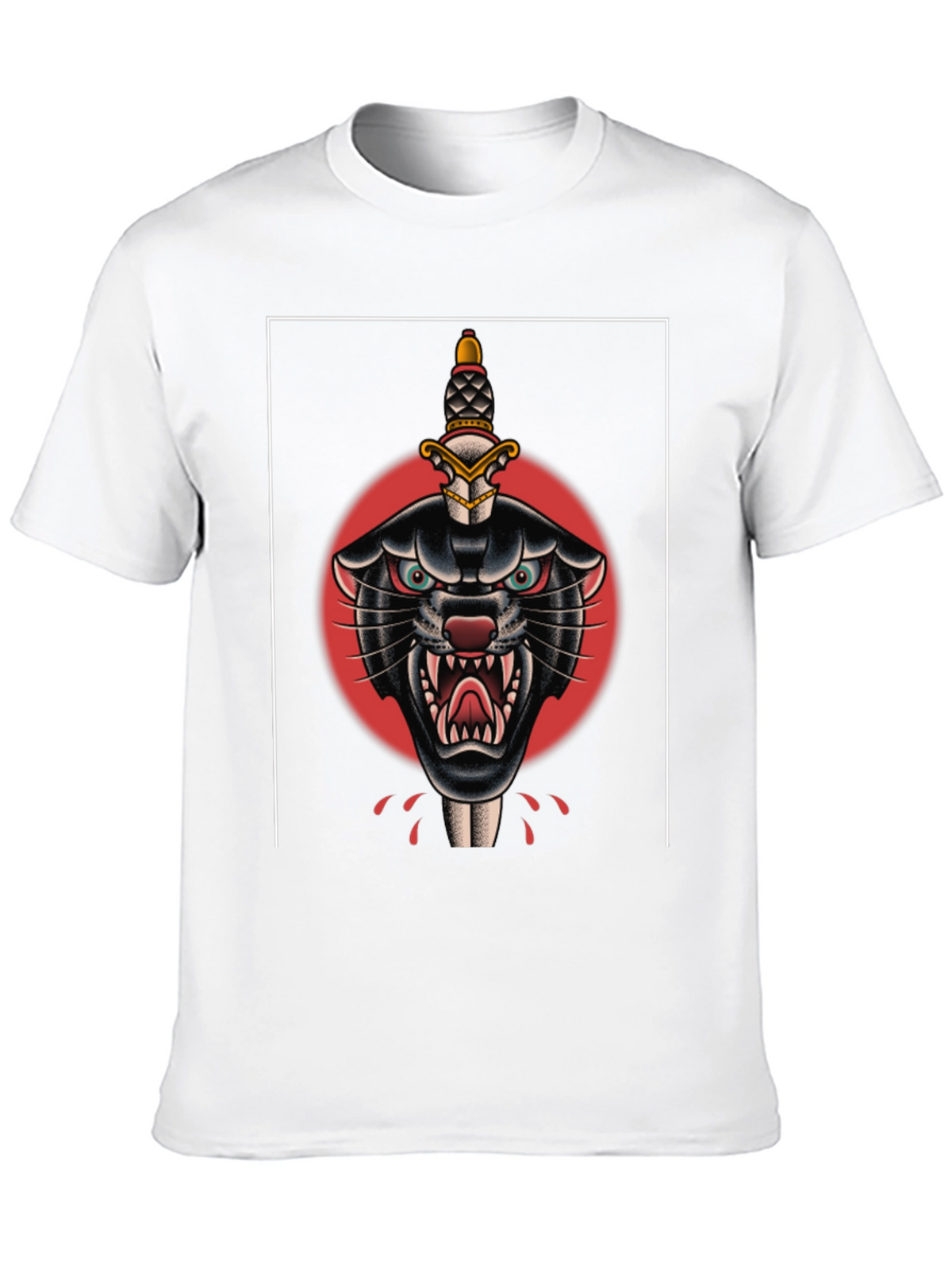 Black Panther Dagger Tattoo Graphic T-Shirt