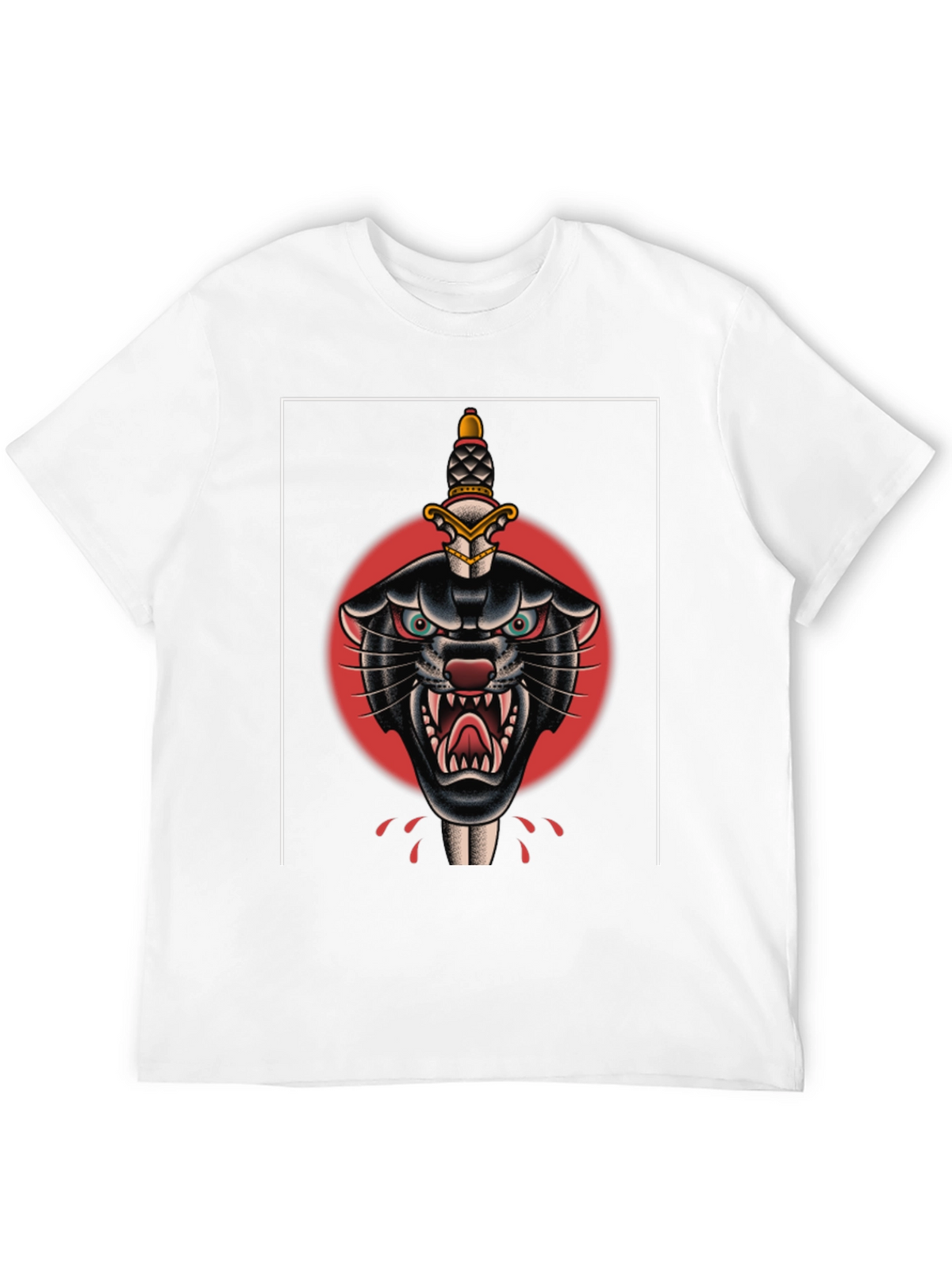 Black Panther Dagger Tattoo Graphic T-Shirt
