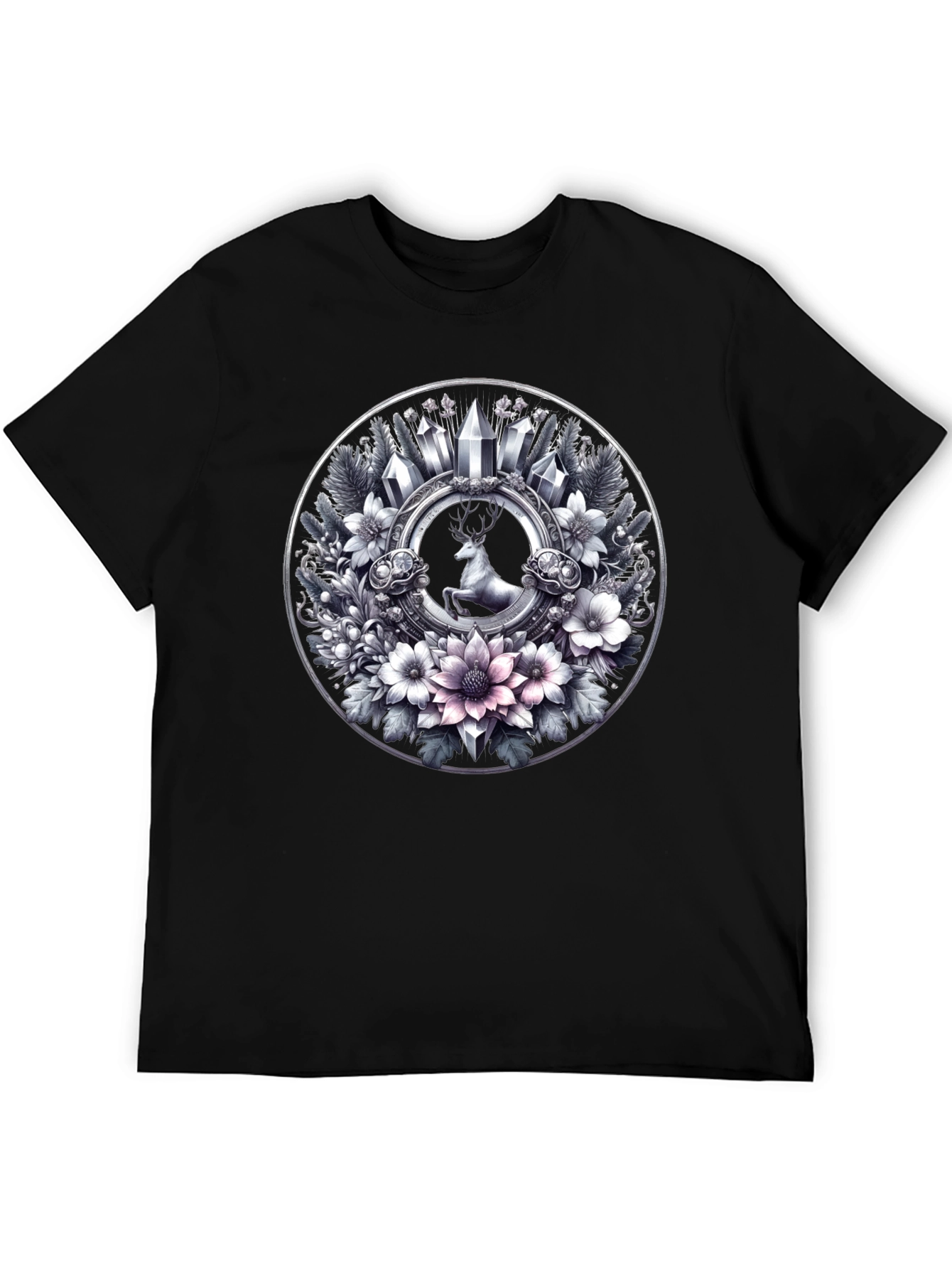 Deer & Floral Circle Graphic Tee
