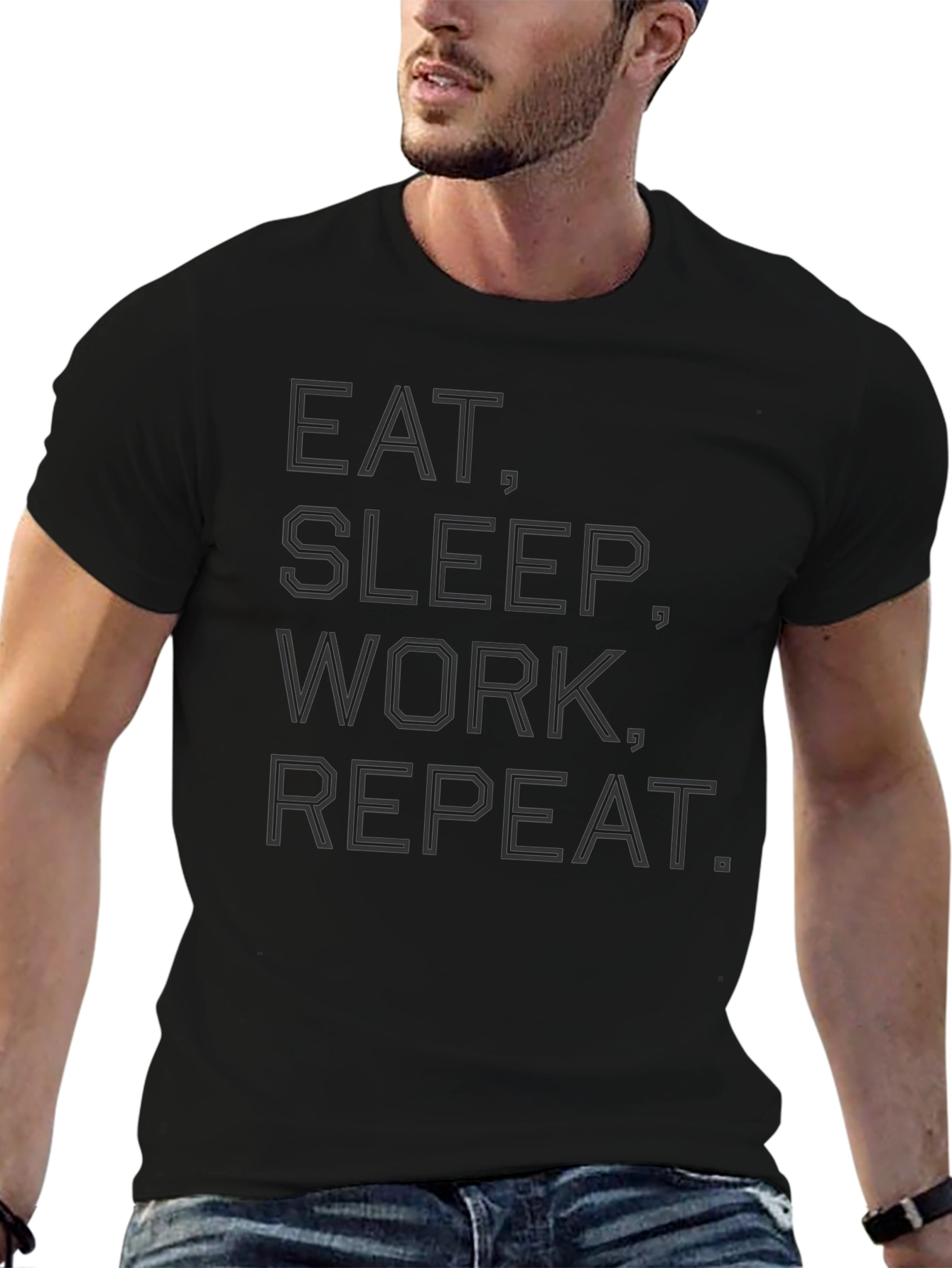 Eat Sleep Work Repeat Graphic Tee