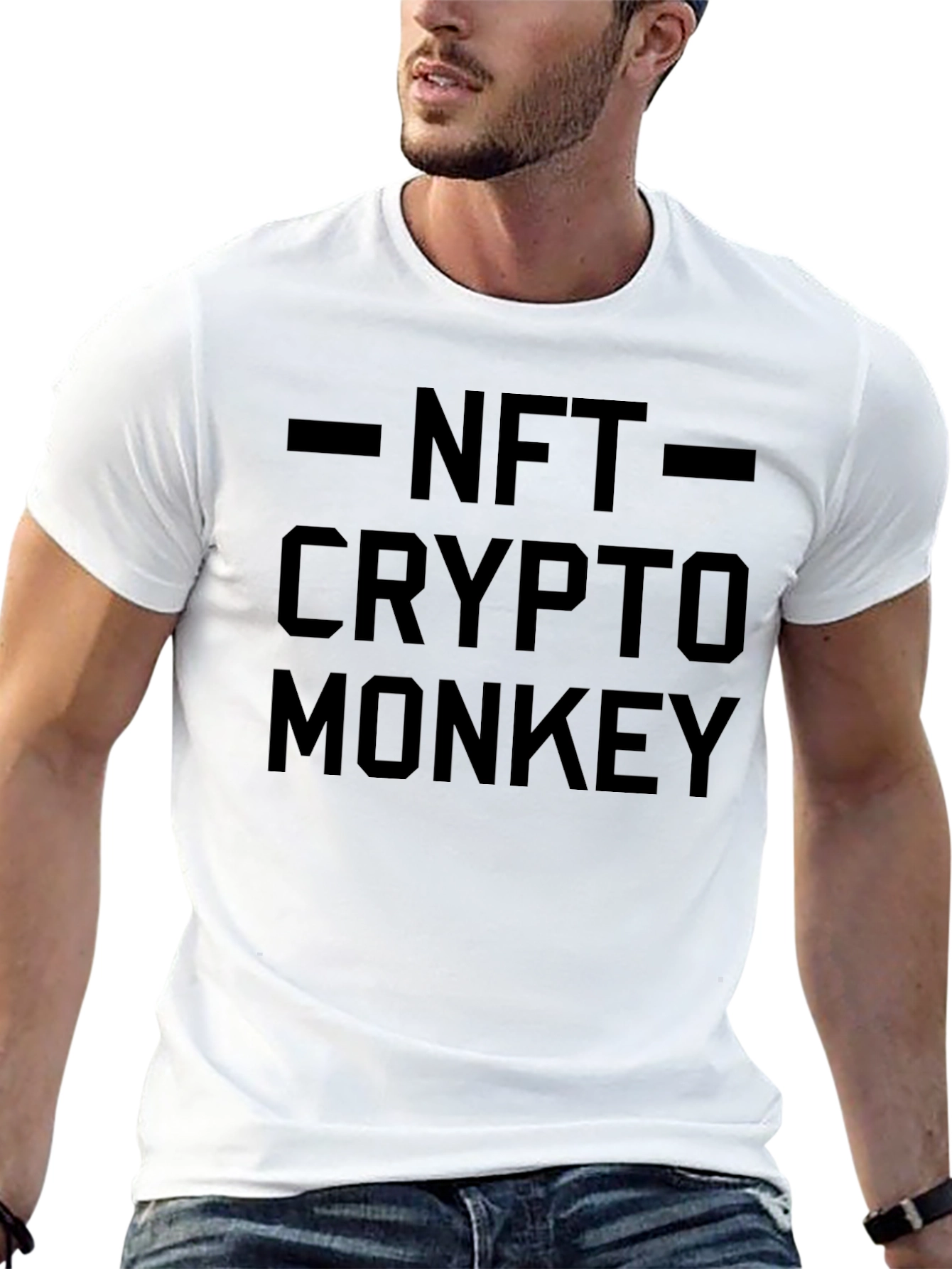 NFT Crypto Monkey Graphic Tee - Black