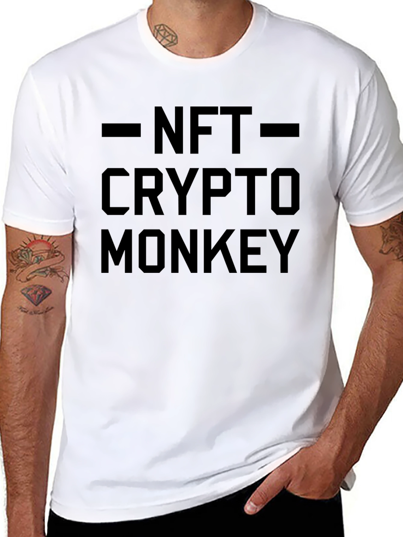 NFT Crypto Monkey Graphic Tee - Black