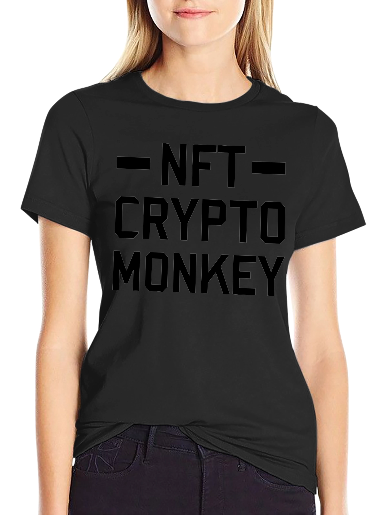 NFT Crypto Monkey Graphic Tee - Black