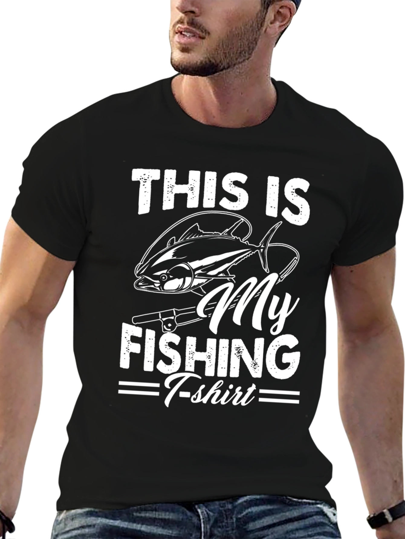 This is My Fishing T-Shirt - Black Cotton Tee