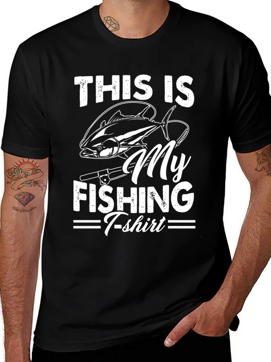 This is My Fishing T-Shirt - Black Cotton Tee