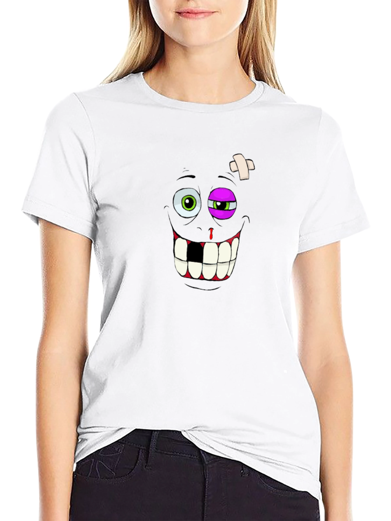 Funny Beaten Up Face Graphic T-Shirt