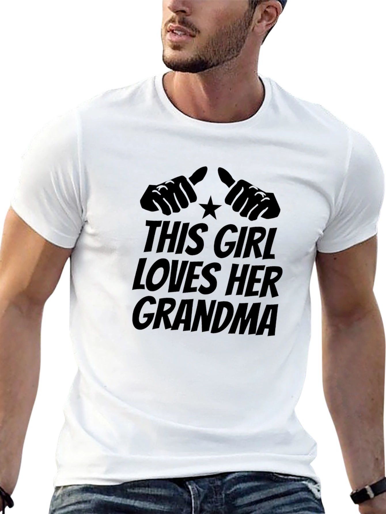 This Girl Loves Her Grandma Black T-Shirt