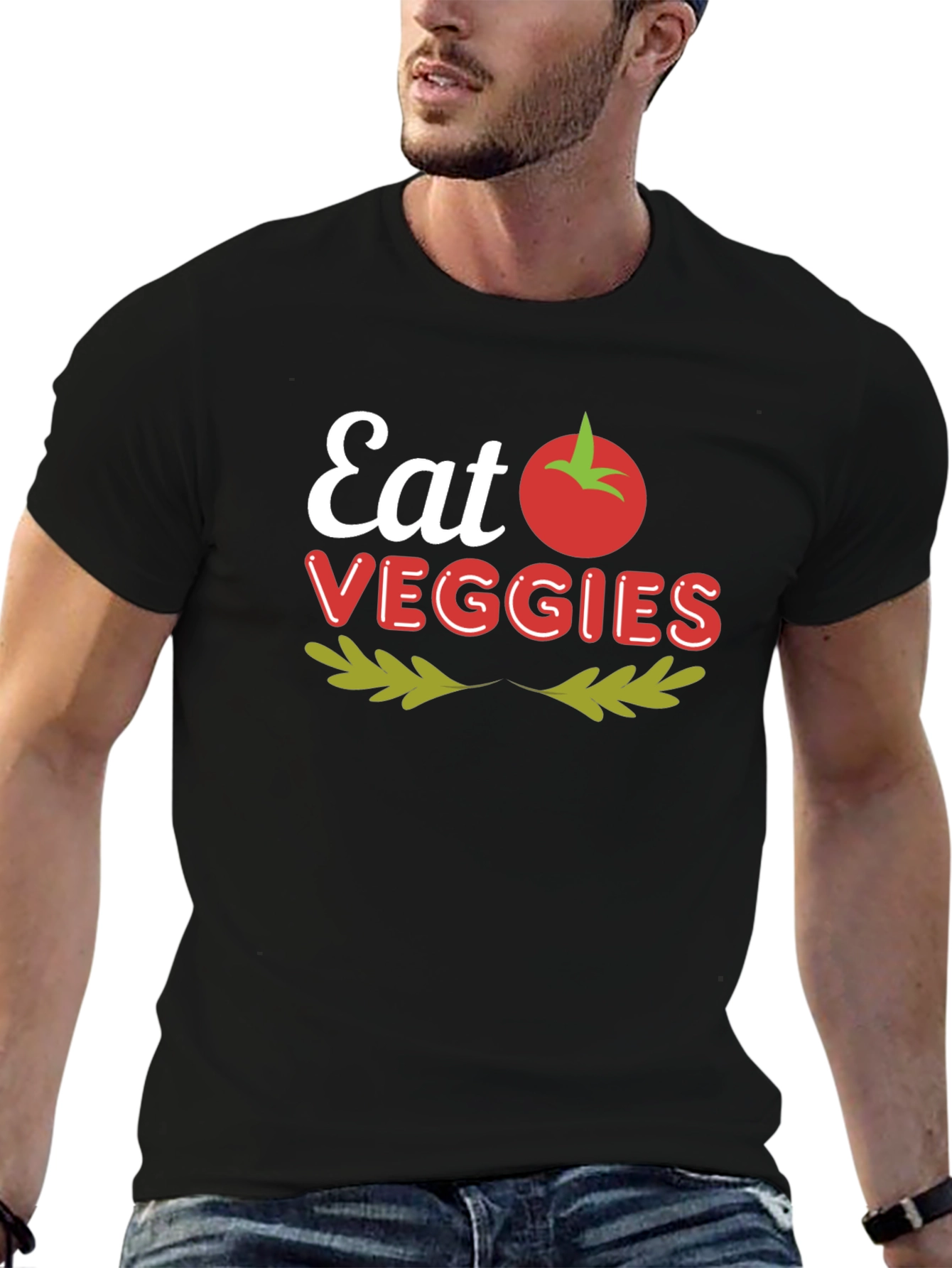 Eat Veggies Graphic T-Shirt - Healthy Food Tee