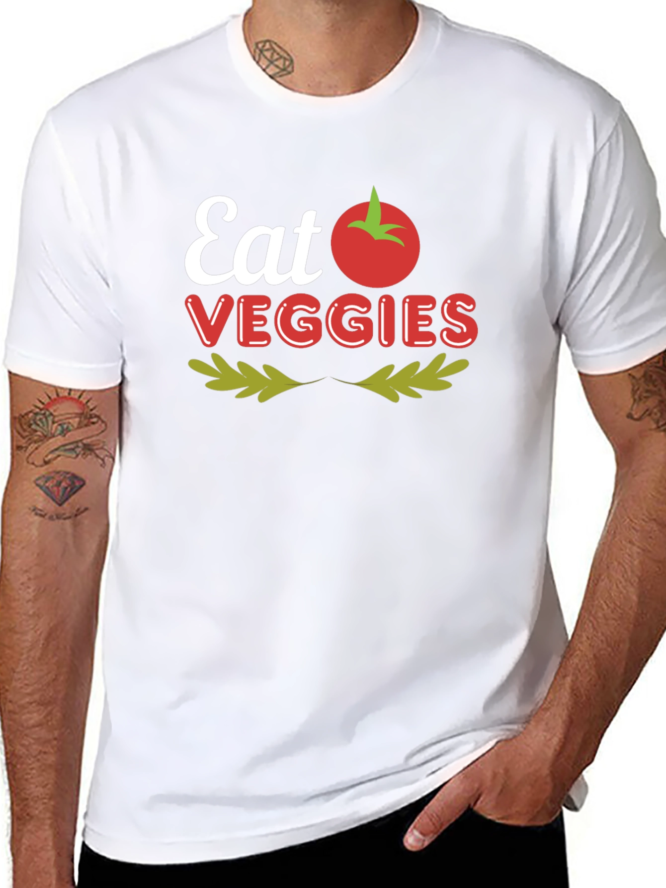 Eat Veggies Graphic T-Shirt - Healthy Food Tee