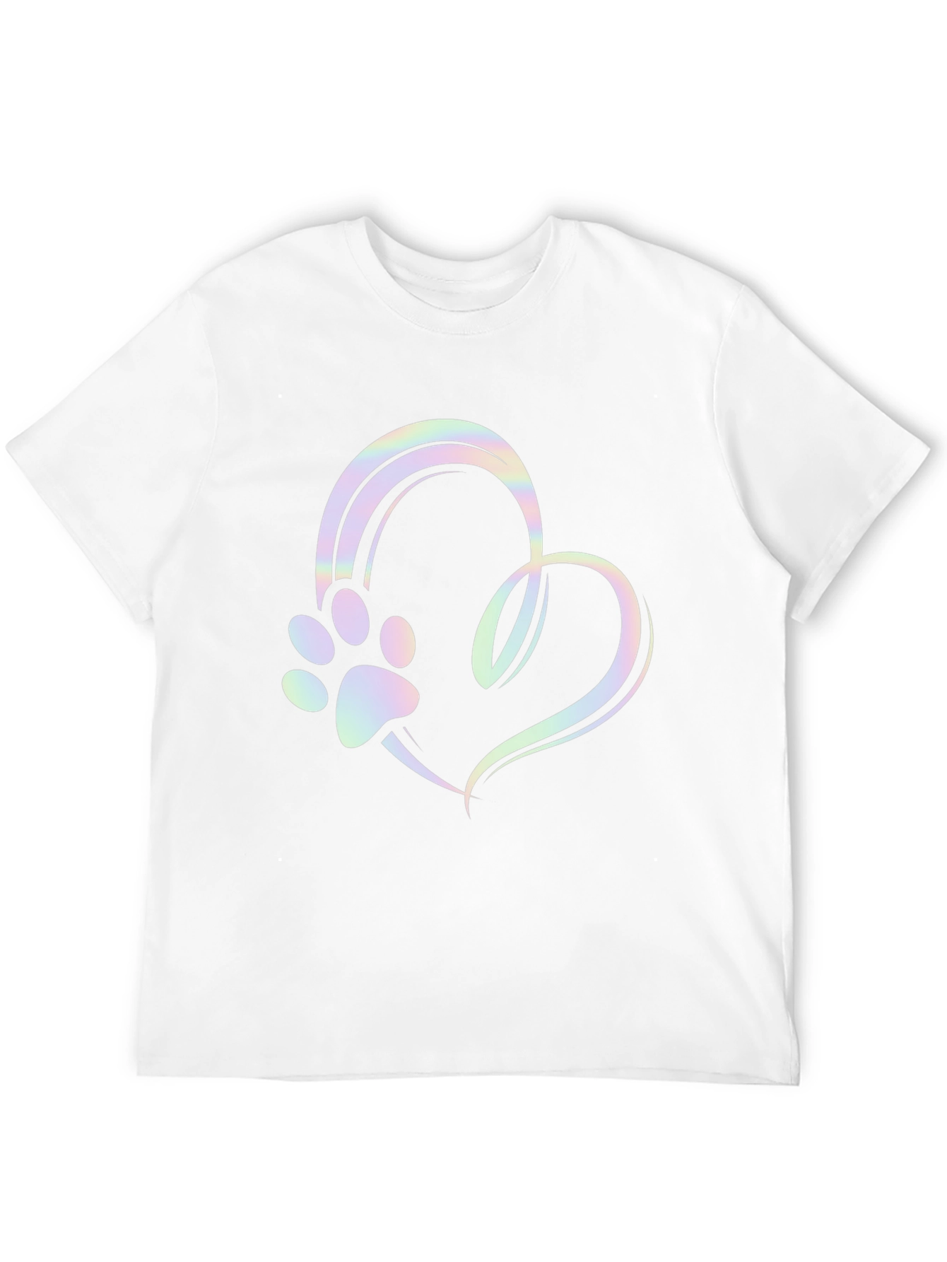 Paw Print Heart Graphic Tee - Unisex Black T-Shirt