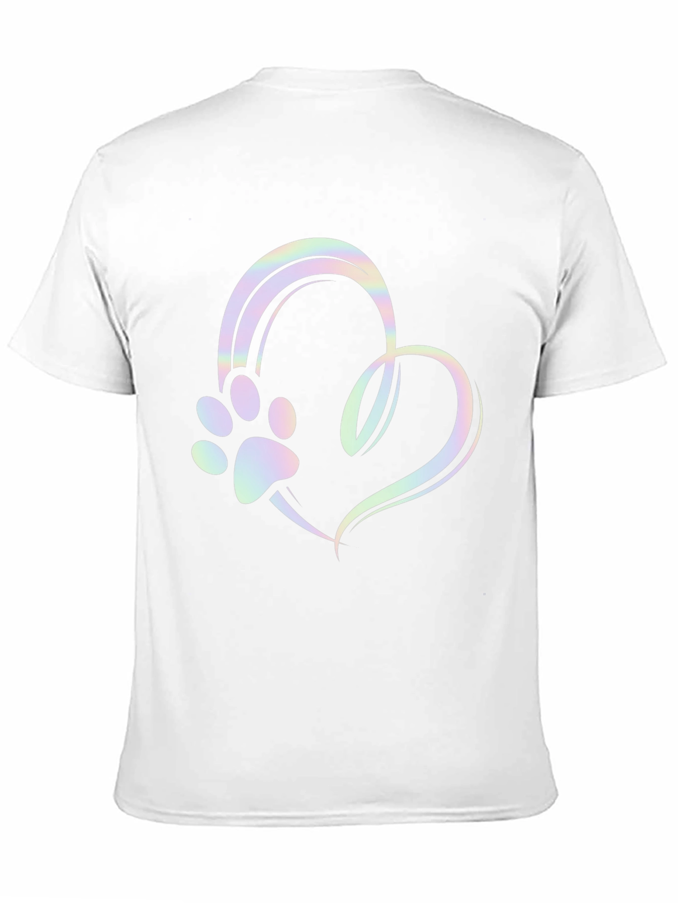 Paw Print Heart Graphic Tee - Unisex Black T-Shirt
