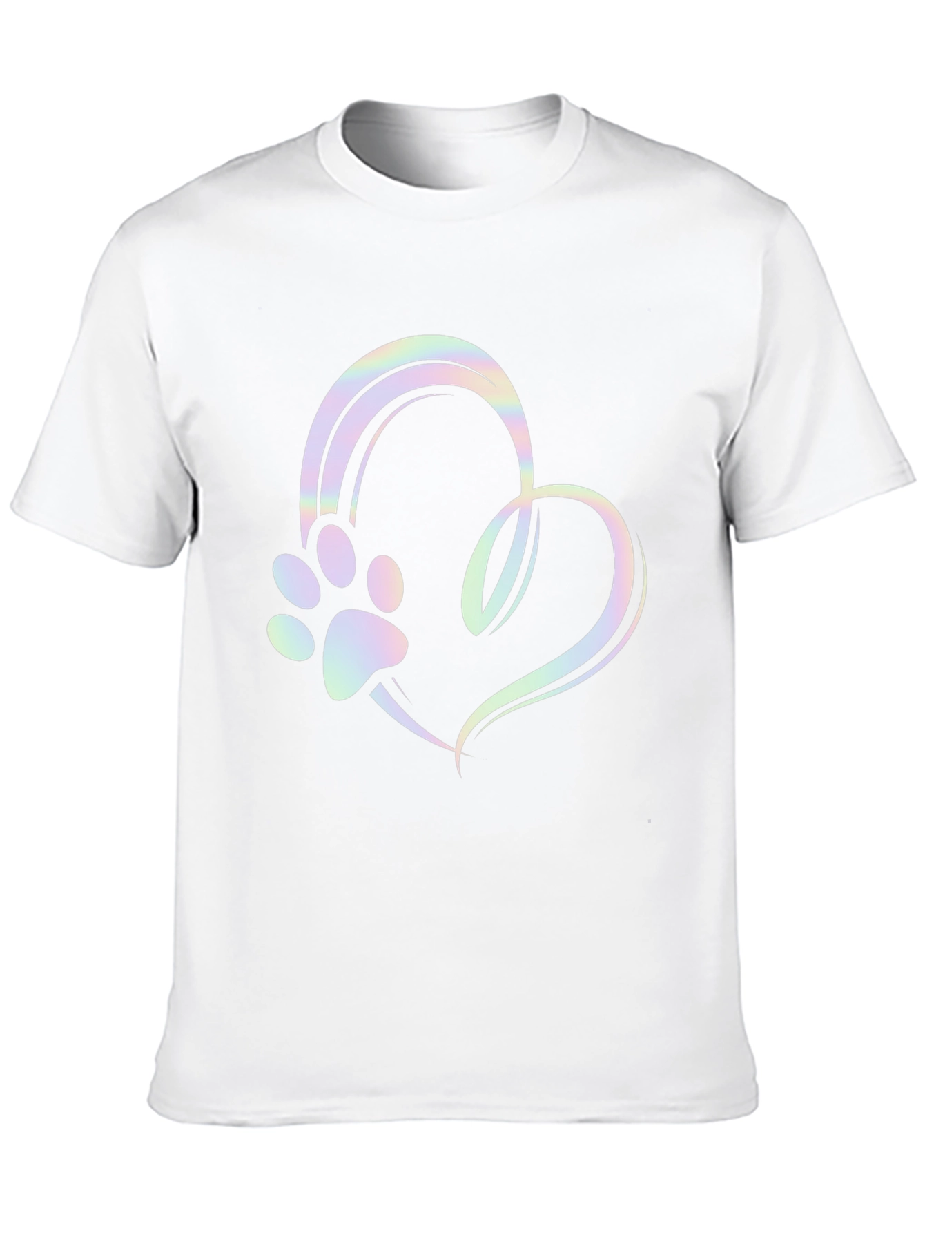 Paw Print Heart Graphic Tee - Unisex Black T-Shirt