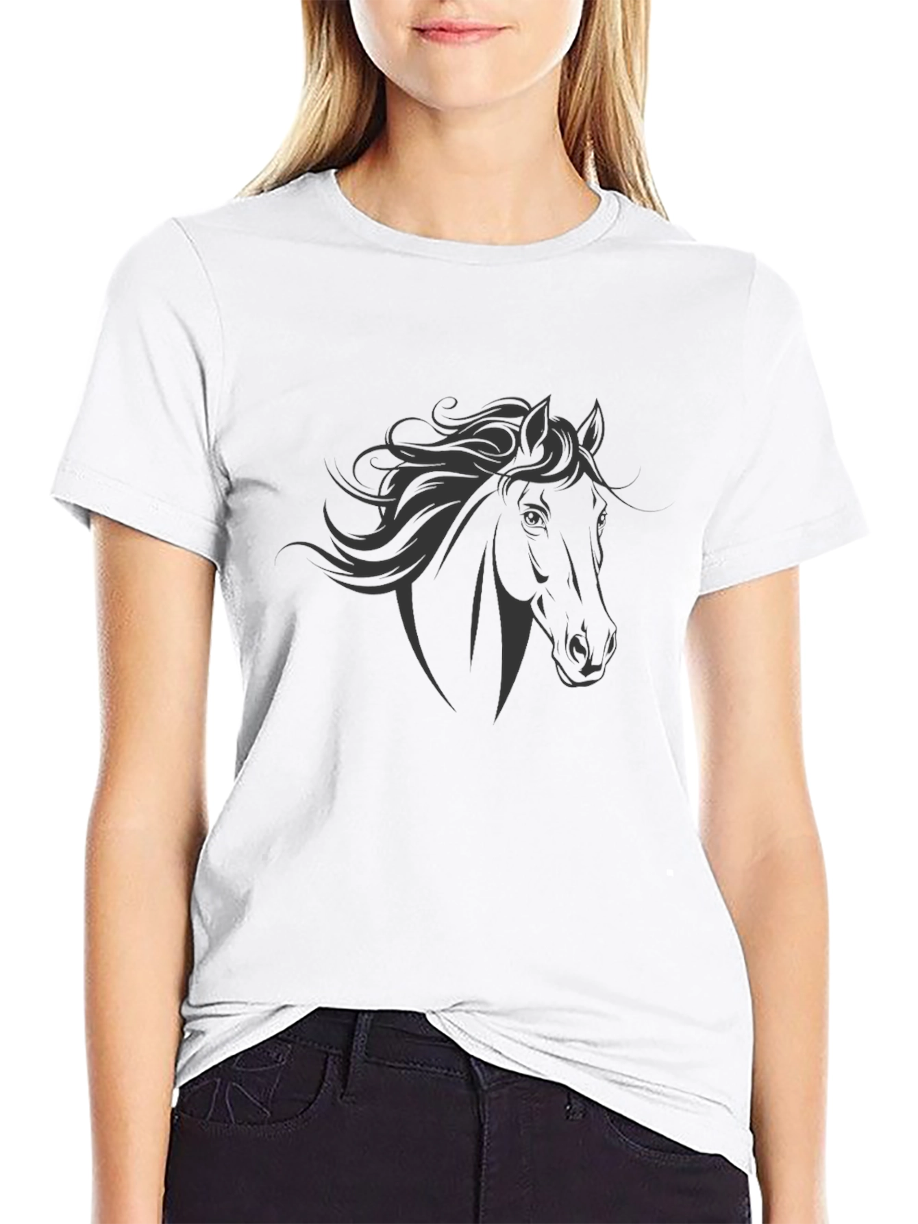 Horse Graphic Print T-Shirt