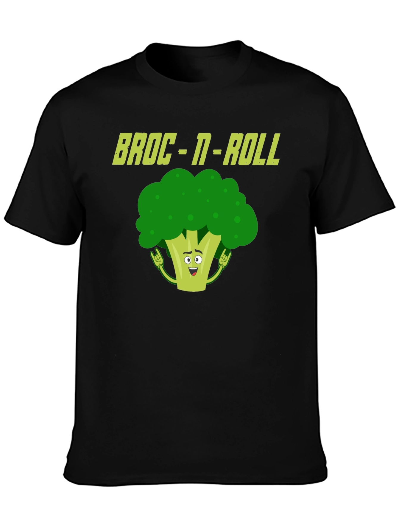 Broc-N-Roll Funny Broccoli Graphic T-Shirt