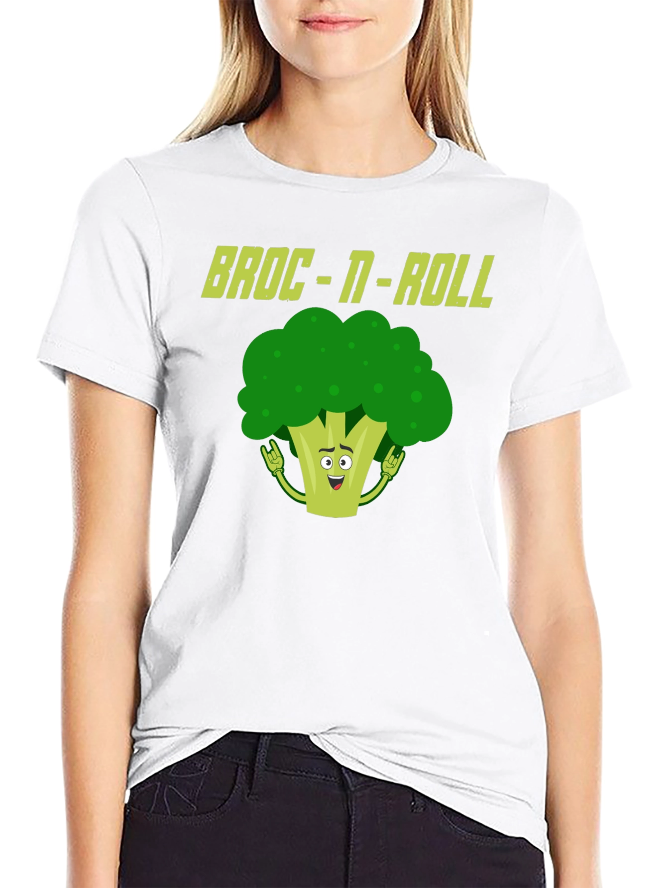 Broc-N-Roll Funny Broccoli Graphic T-Shirt