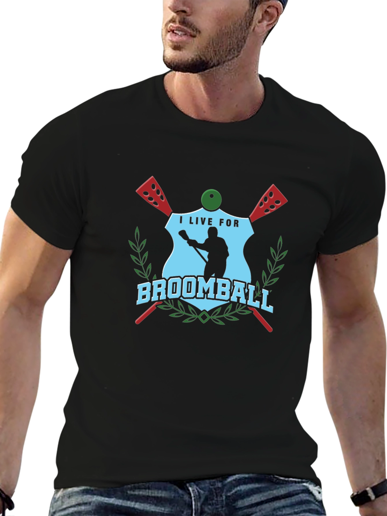 I Live For Broomball T-Shirt - Unique Design