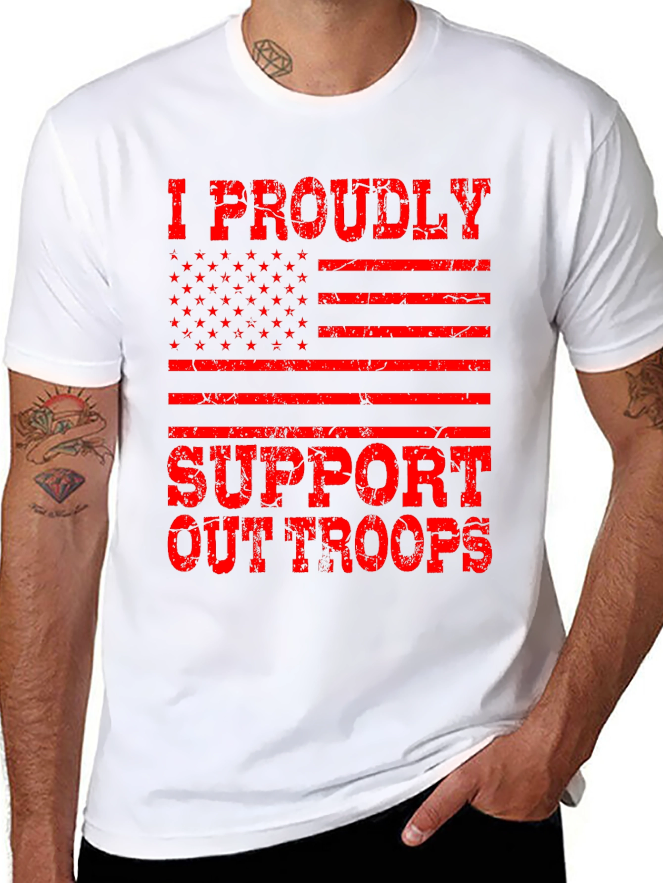 Proudly Support Our Troops Graphic T-Shirt