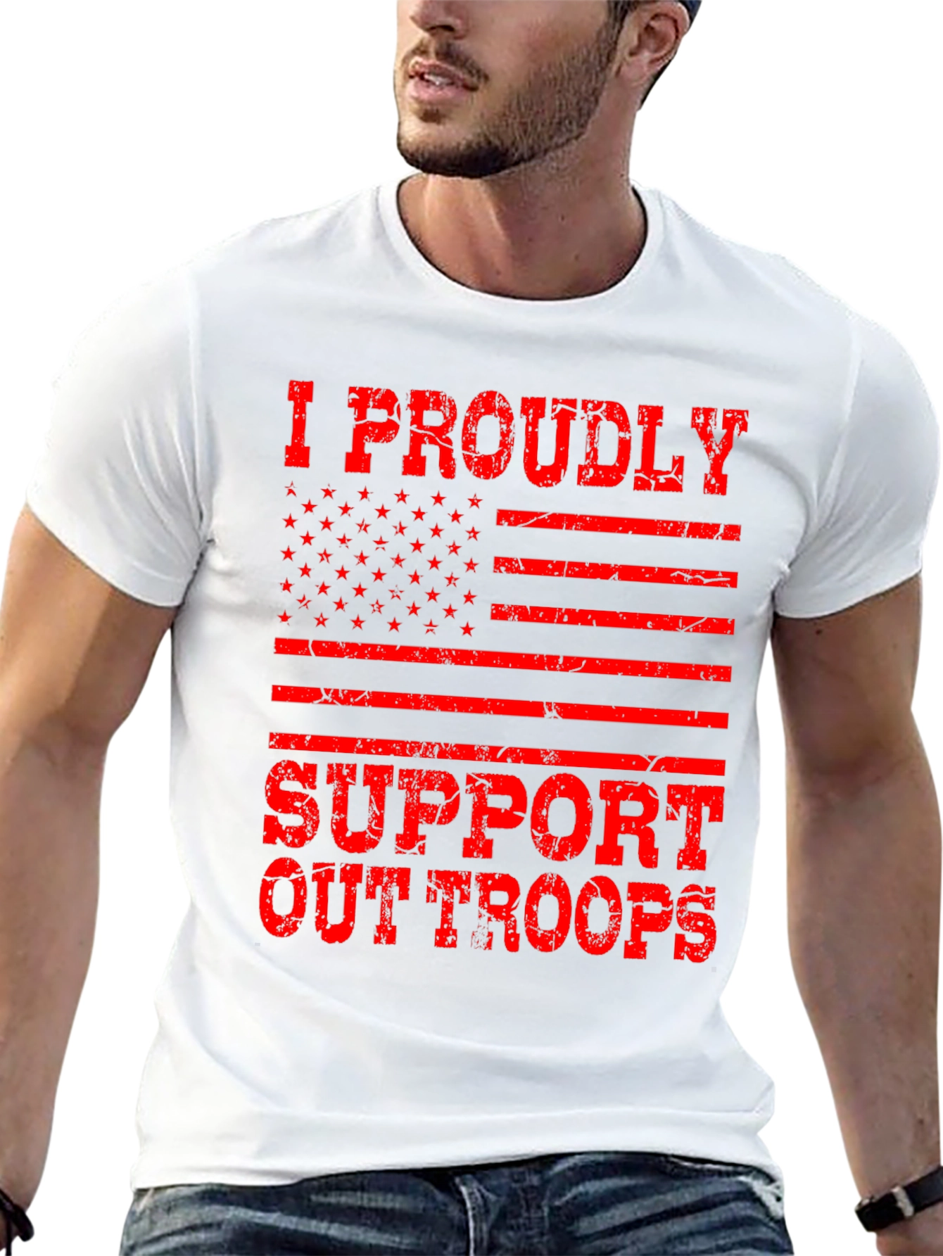 Proudly Support Our Troops Graphic T-Shirt