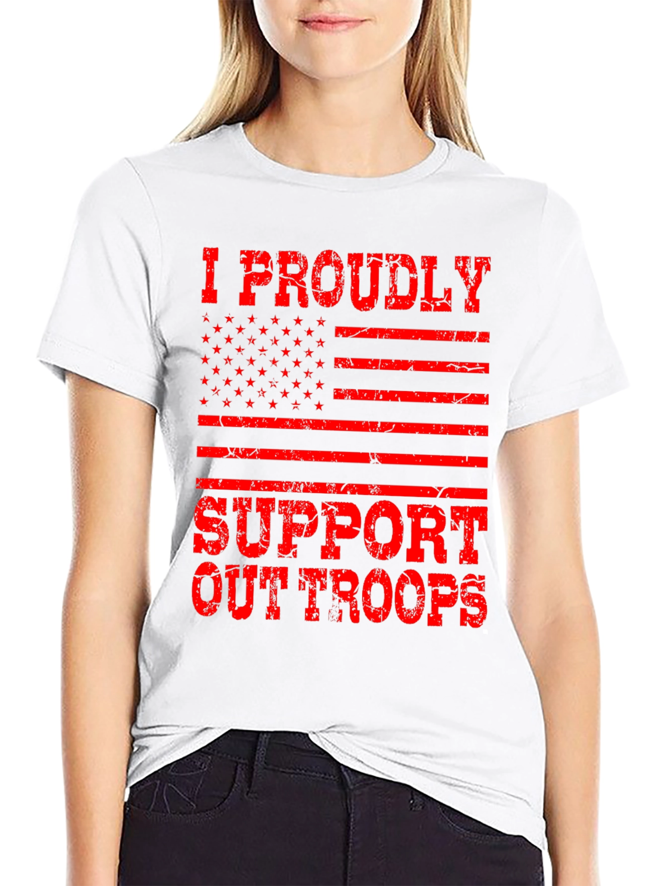 Proudly Support Our Troops Graphic T-Shirt