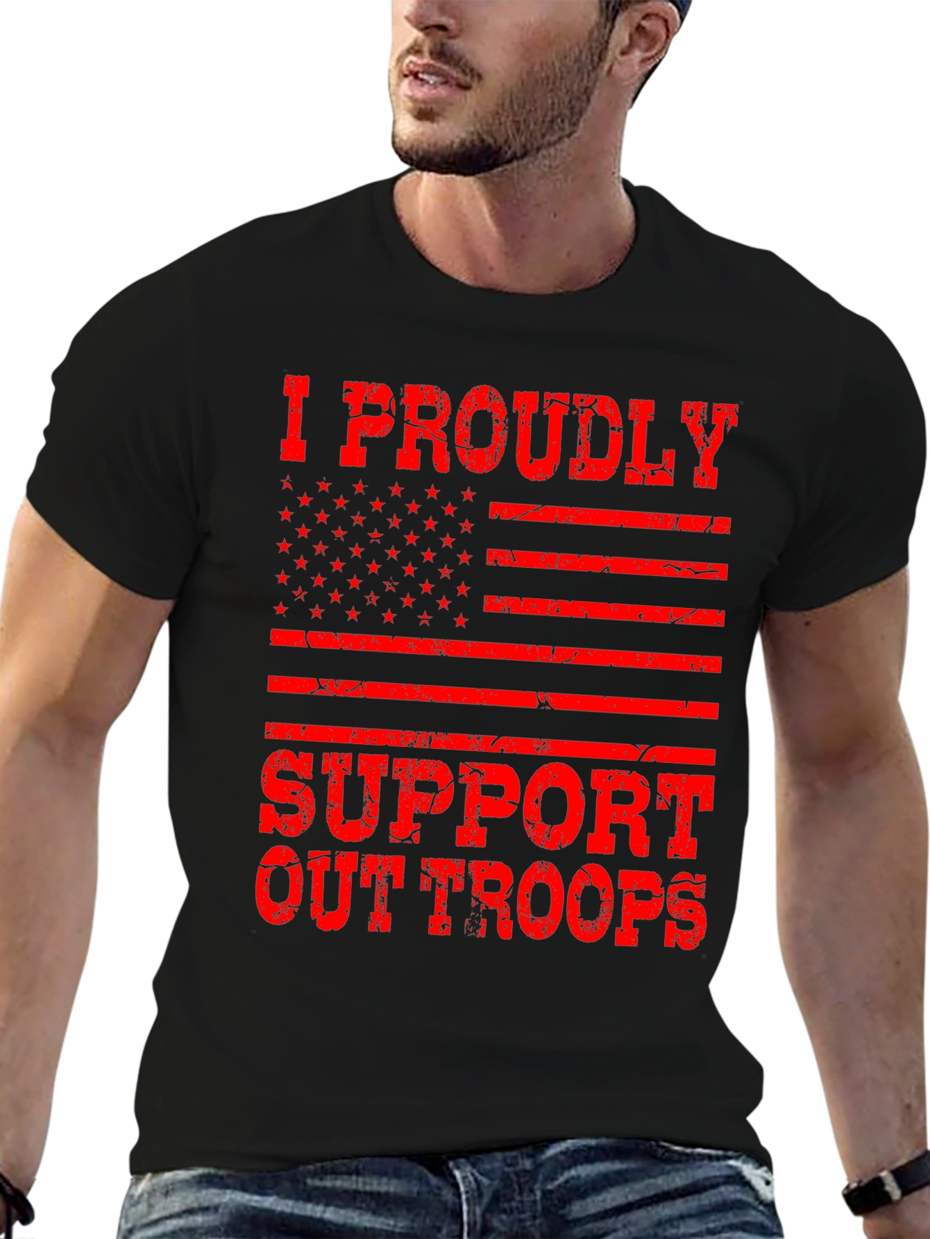 Proudly Support Our Troops Graphic T-Shirt