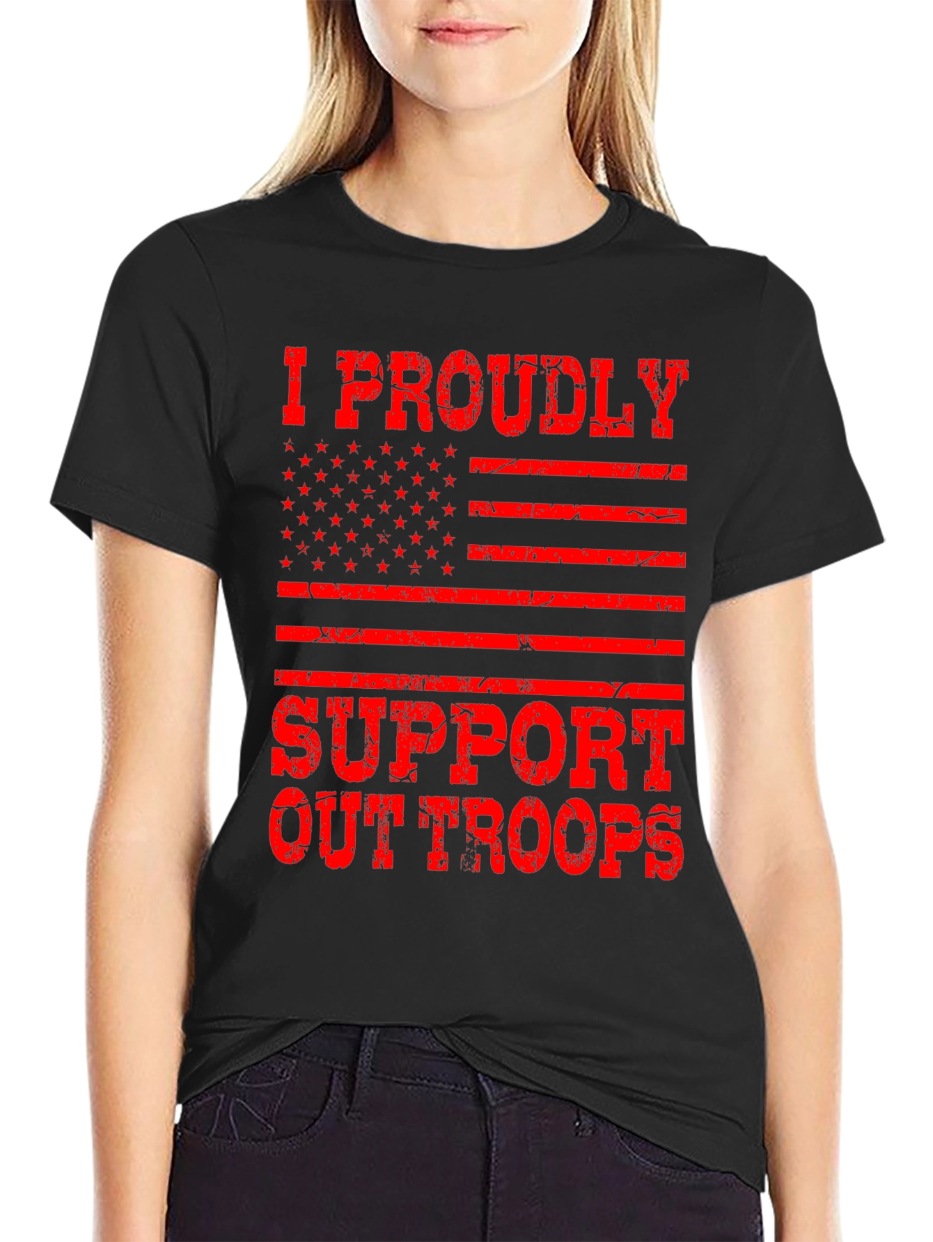 Proudly Support Our Troops Graphic T-Shirt