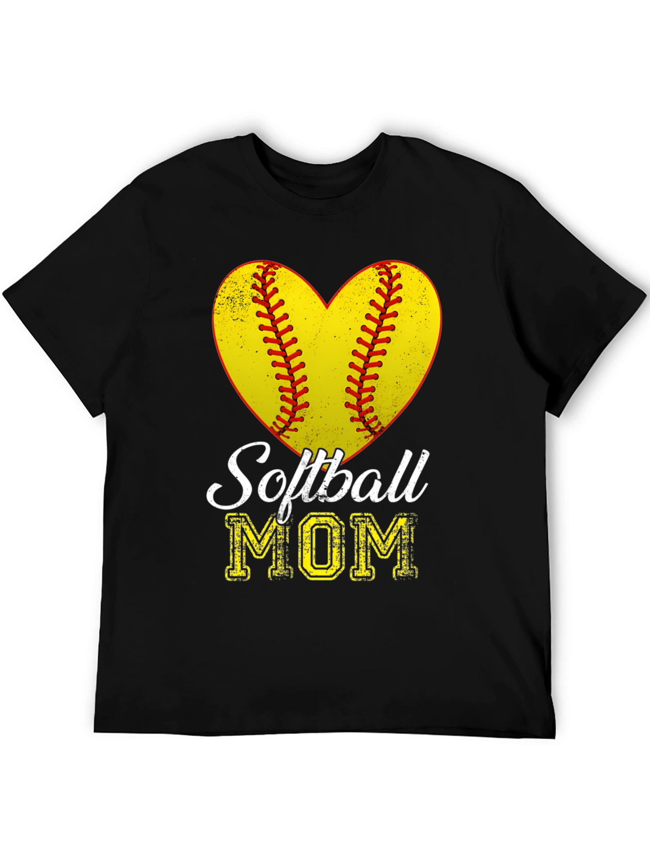 Softball Mom Heart Graphic T-Shirt