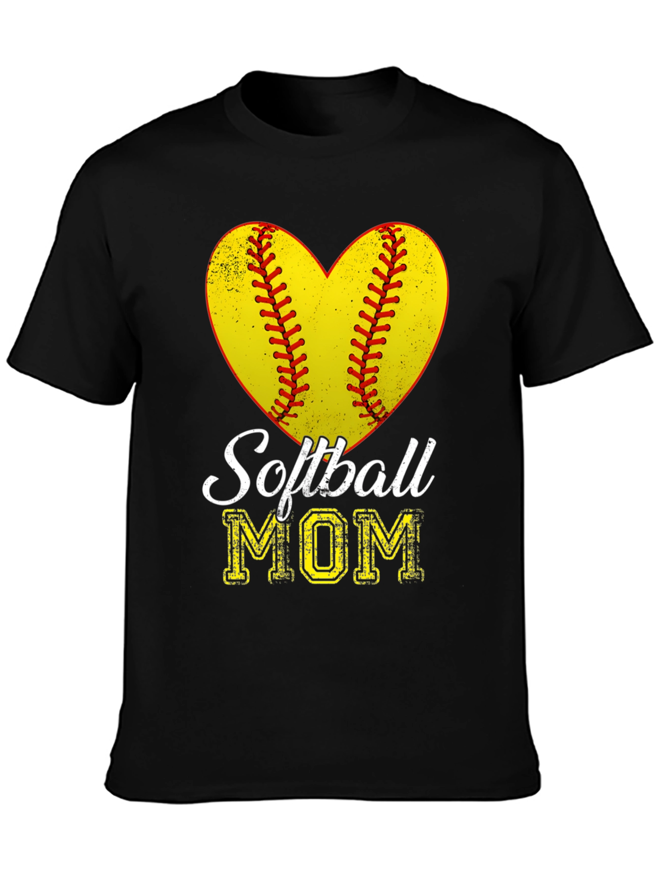 Softball Mom Heart Graphic T-Shirt