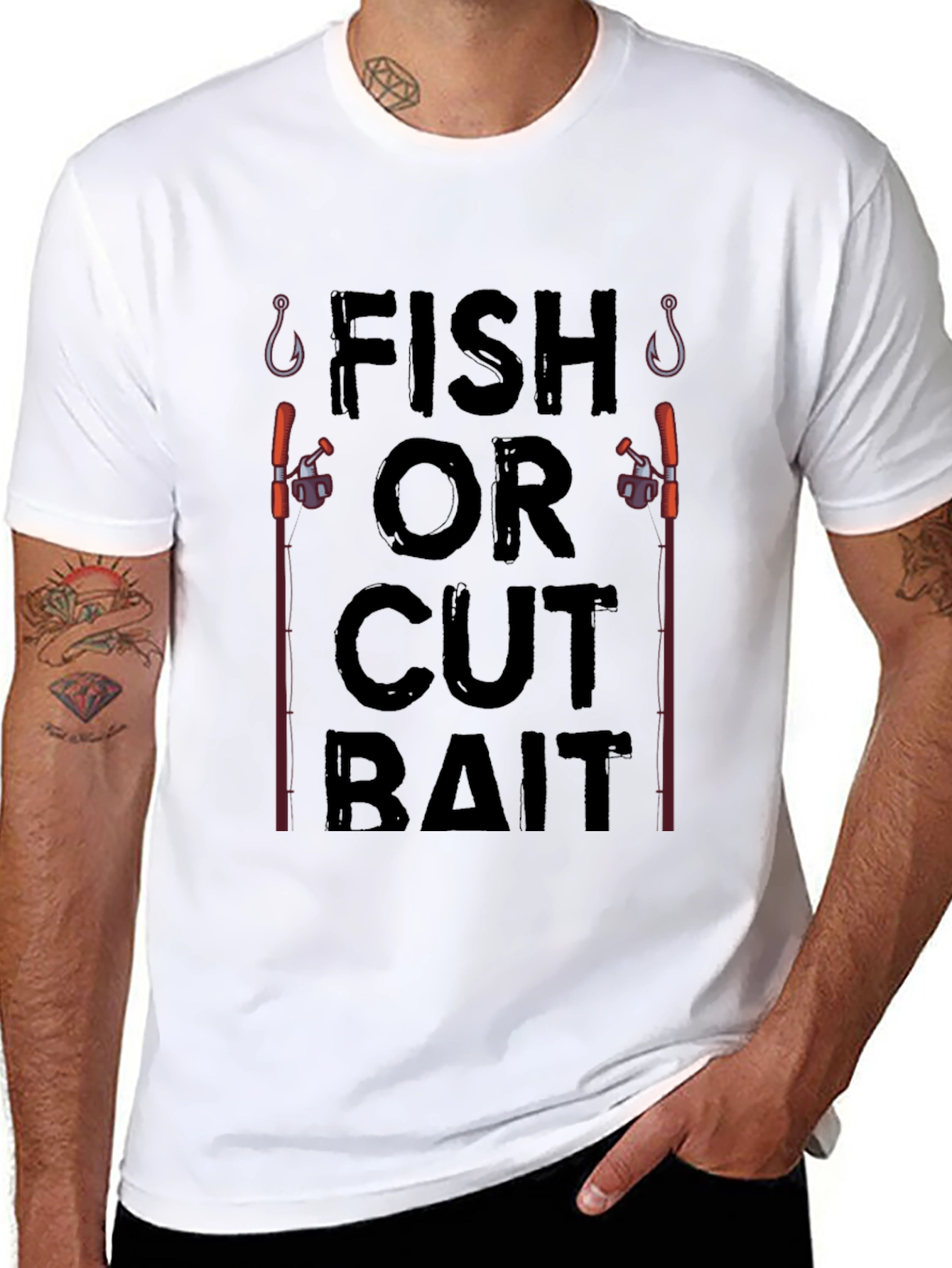 Fish or Cut Bait Black Graphic T-Shirt