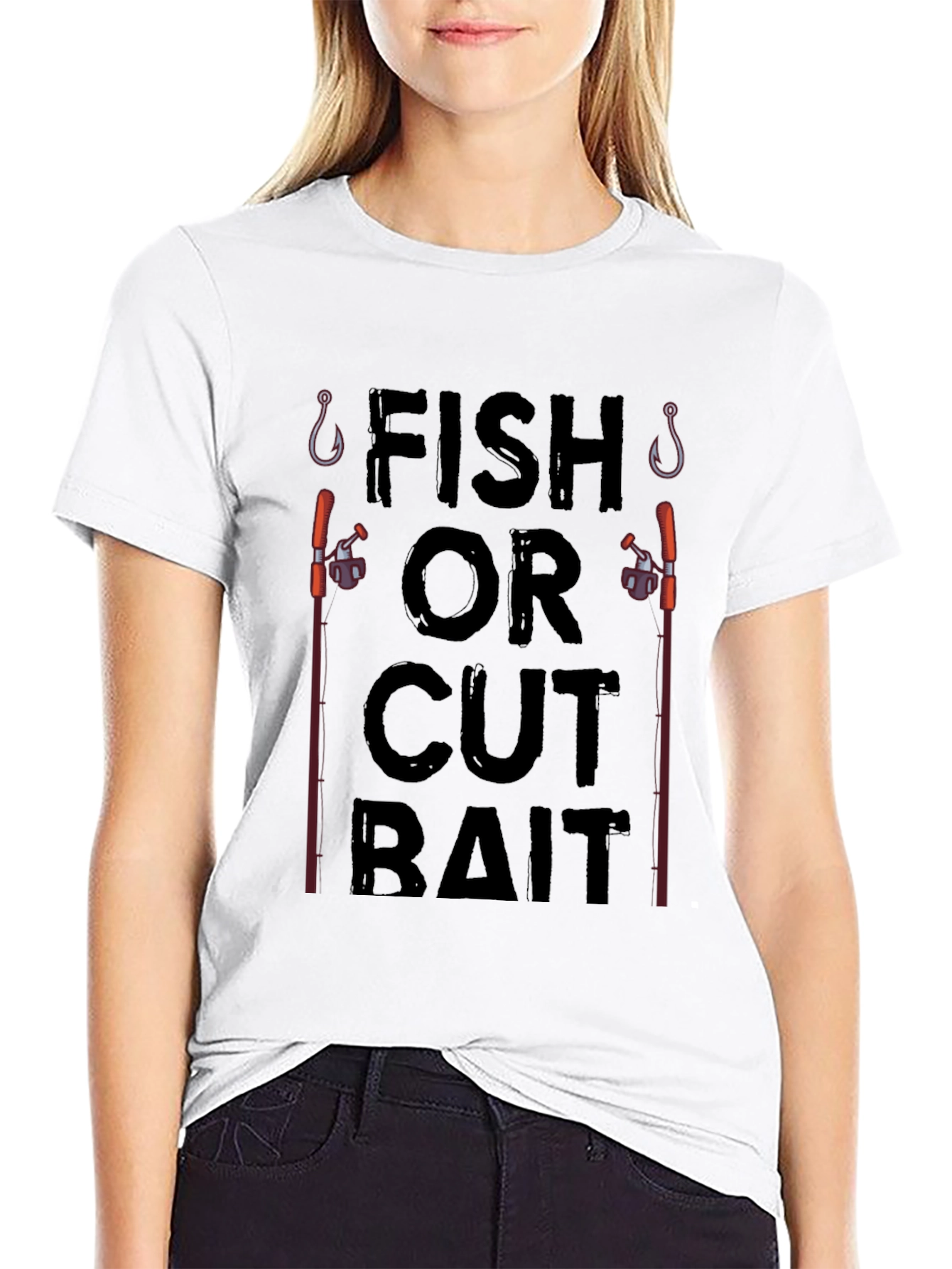 Fish or Cut Bait Black Graphic T-Shirt